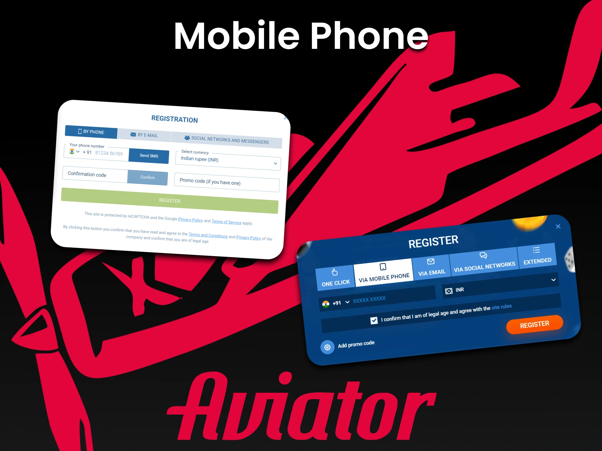 You can create an account via phone to play Aviator.