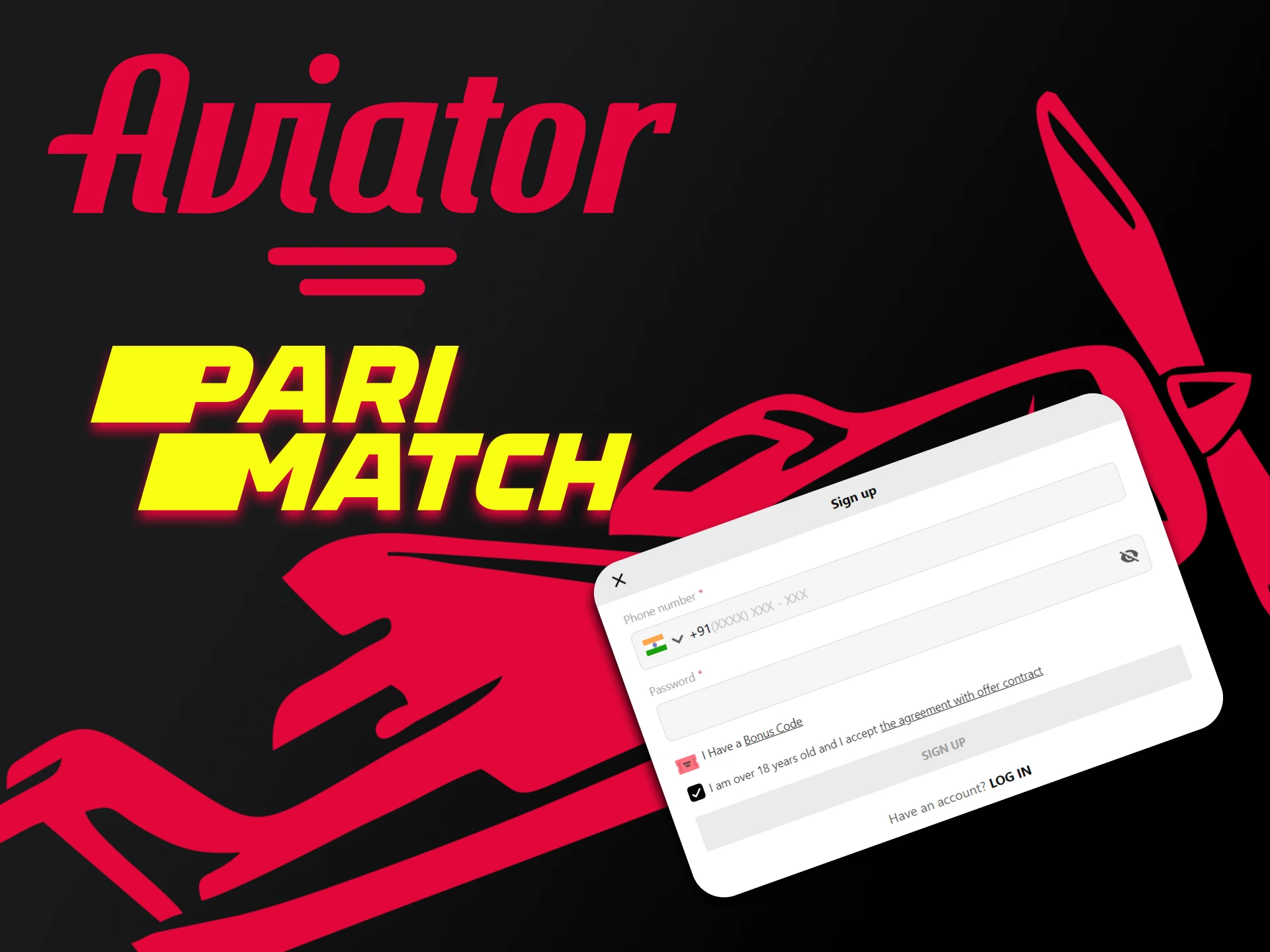 Create a personal account on Parimatch to play Aviator.