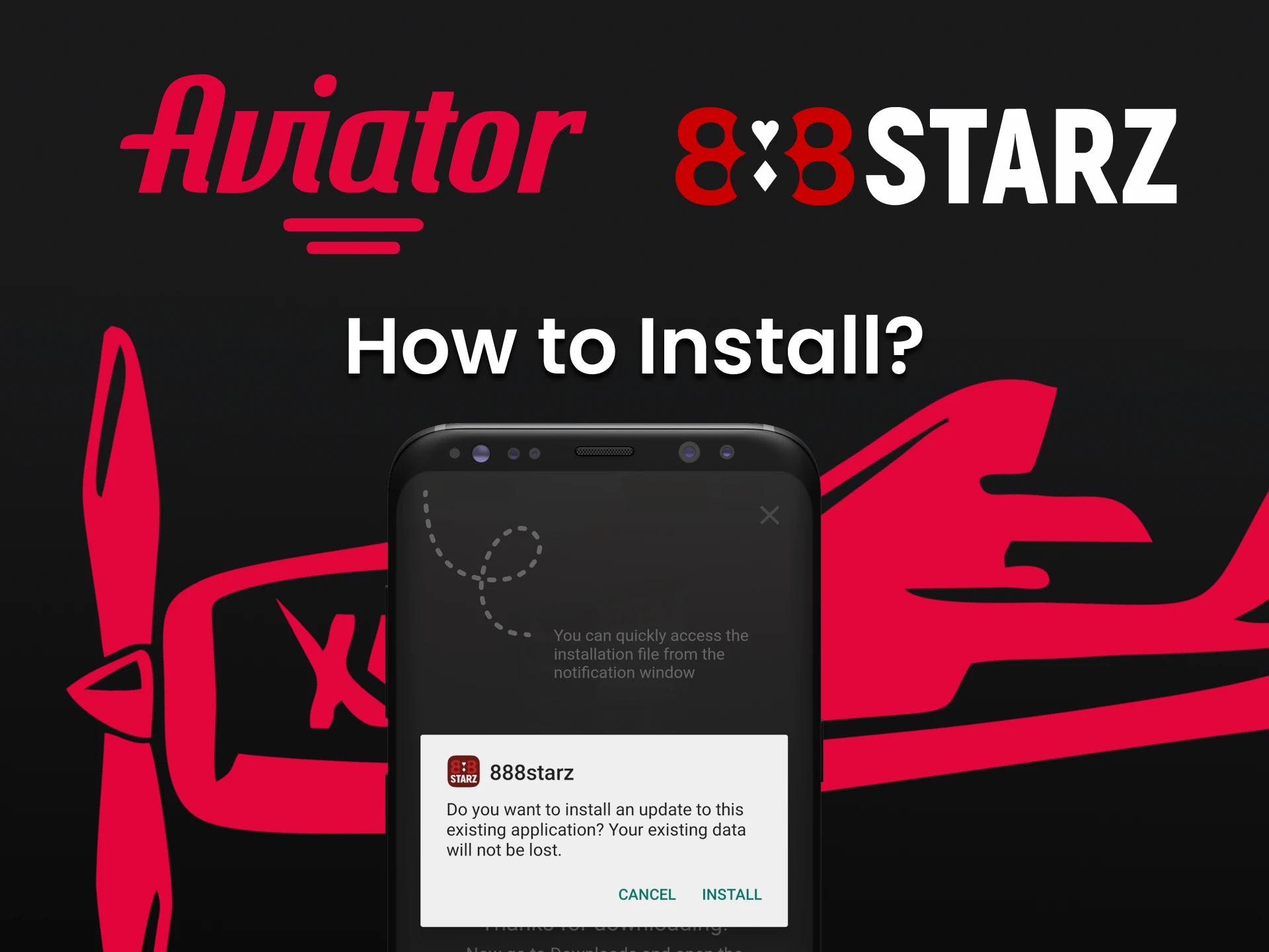 Siga as instruções para instalar o aplicativo 888starz.
