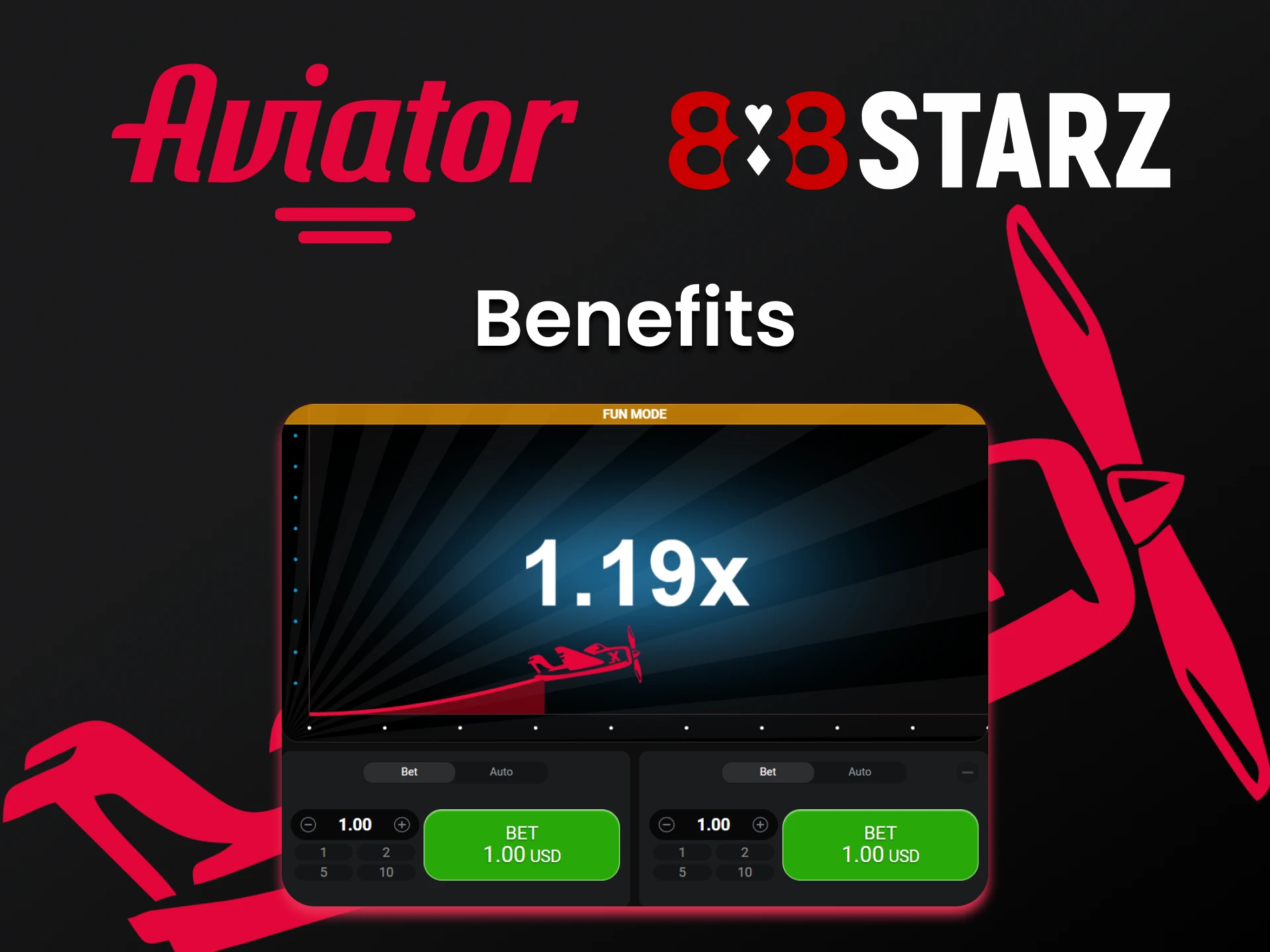 By playing Aviator on 888starz you will get a lot of benefits.