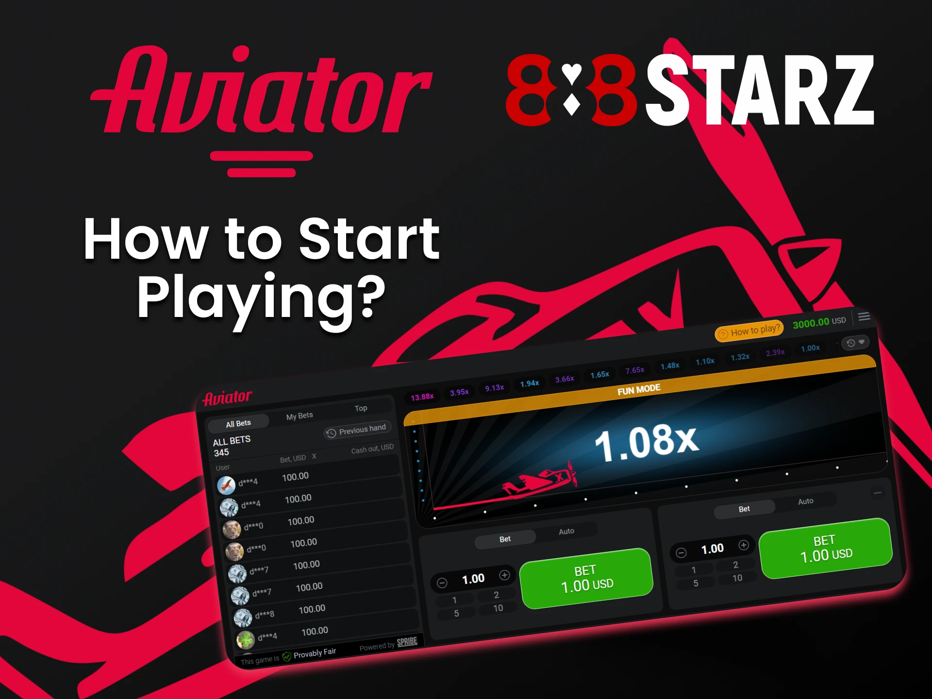 It's very easy to start playing Aviator on 888starz.