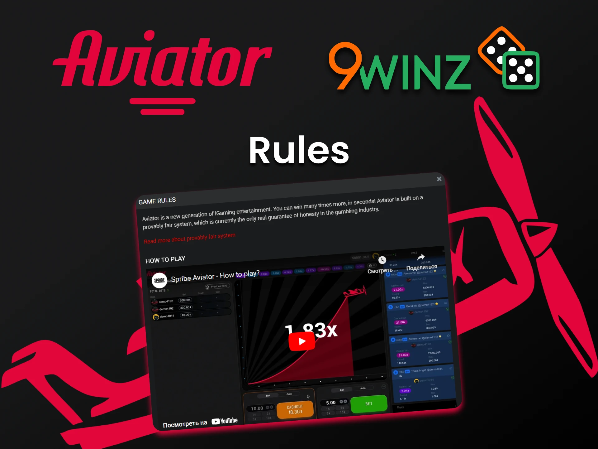 Learn the Aviator rules on 9winz.