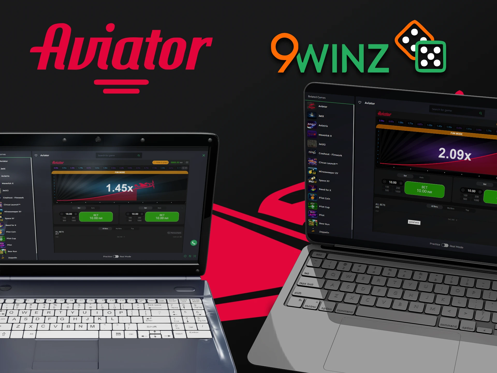Choose your device to play Aviator on 9winz.