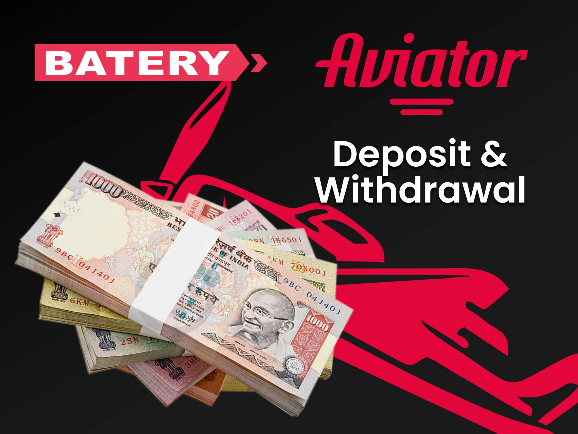 Use o método de transação conveniente da Batery for Aviator.