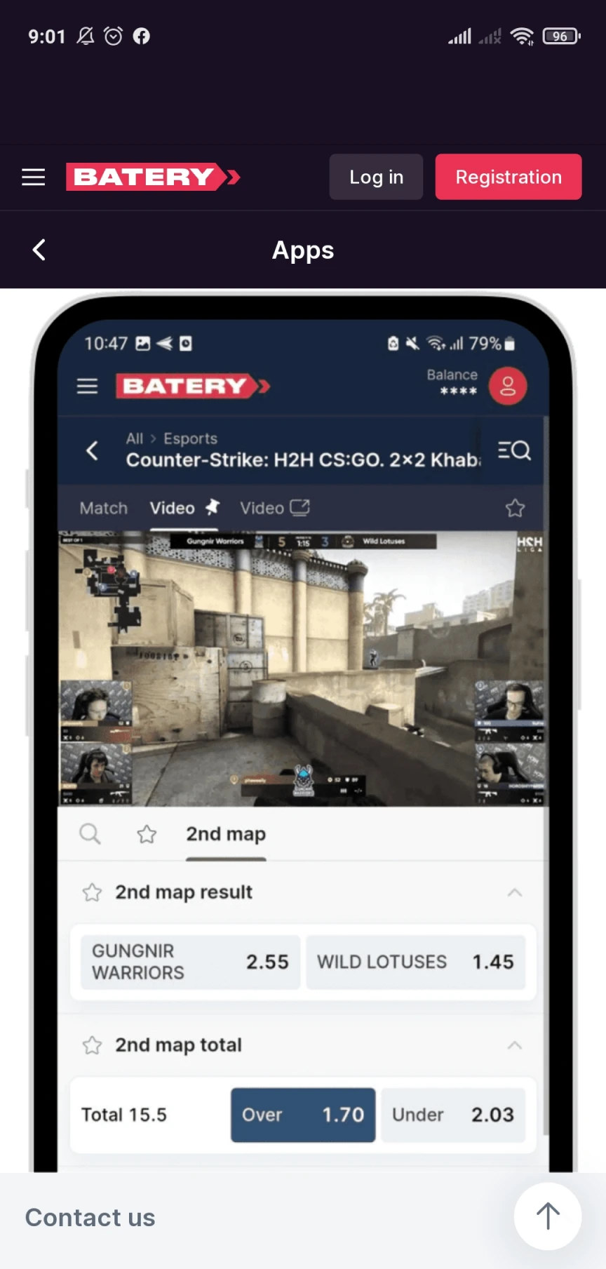 Go to the download page of the Batery app for iOS.