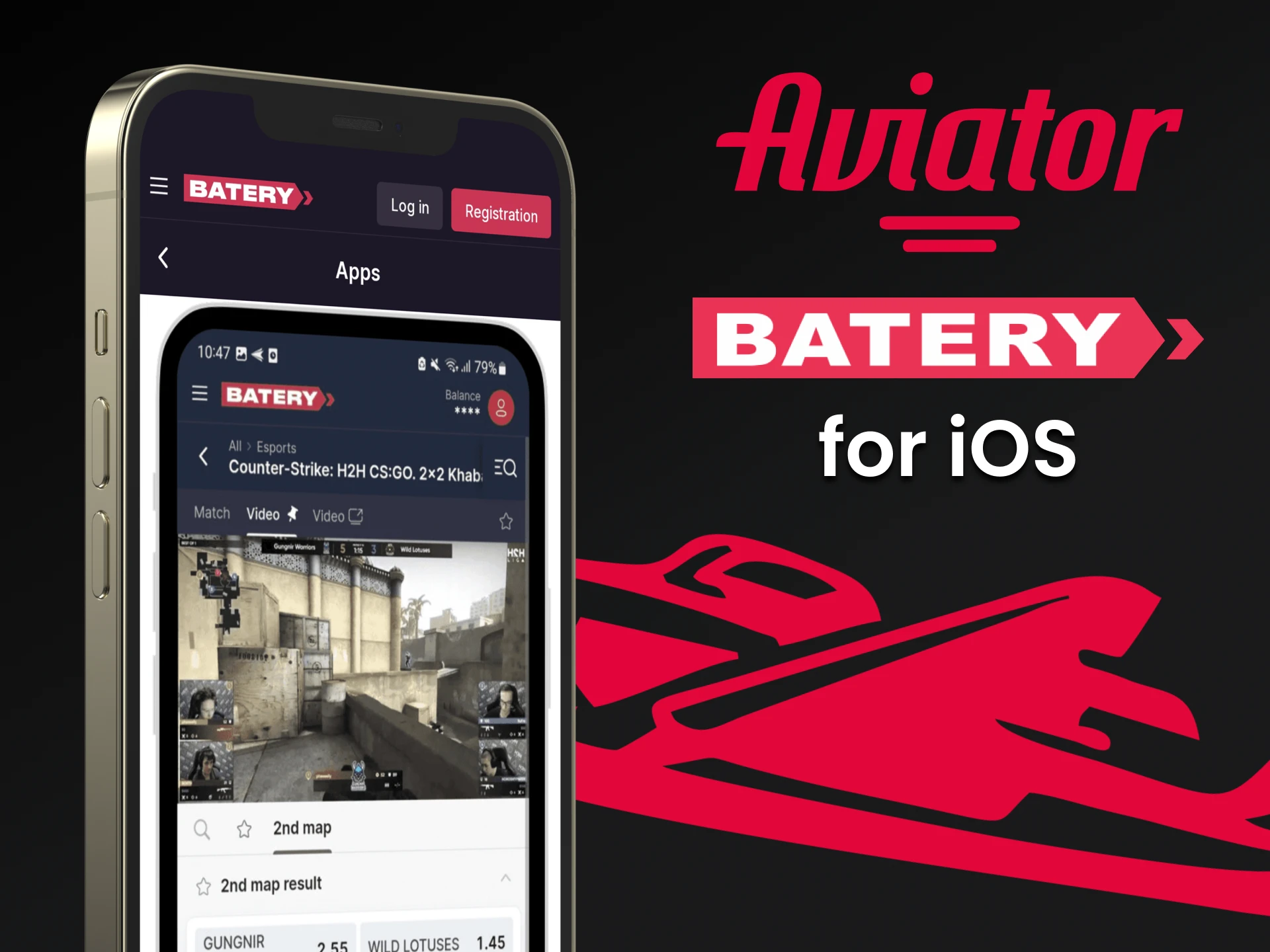 Baixe o aplicativo Batery no iOS para jogar Aviator no Batery.