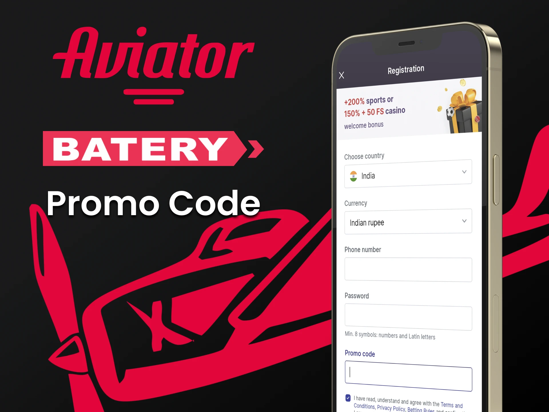 Use promo code to play Aviator on Batery.