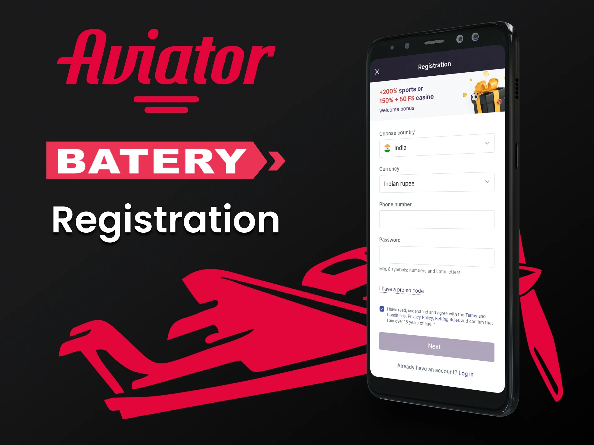 Register a personal account through the Batery app on your smartphone.