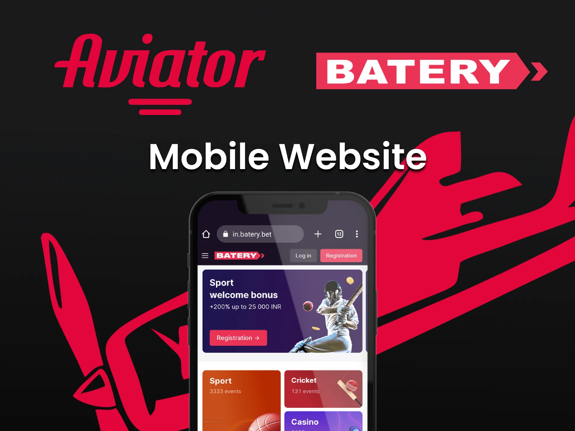 Play Aviator through the Batery website on your phone.