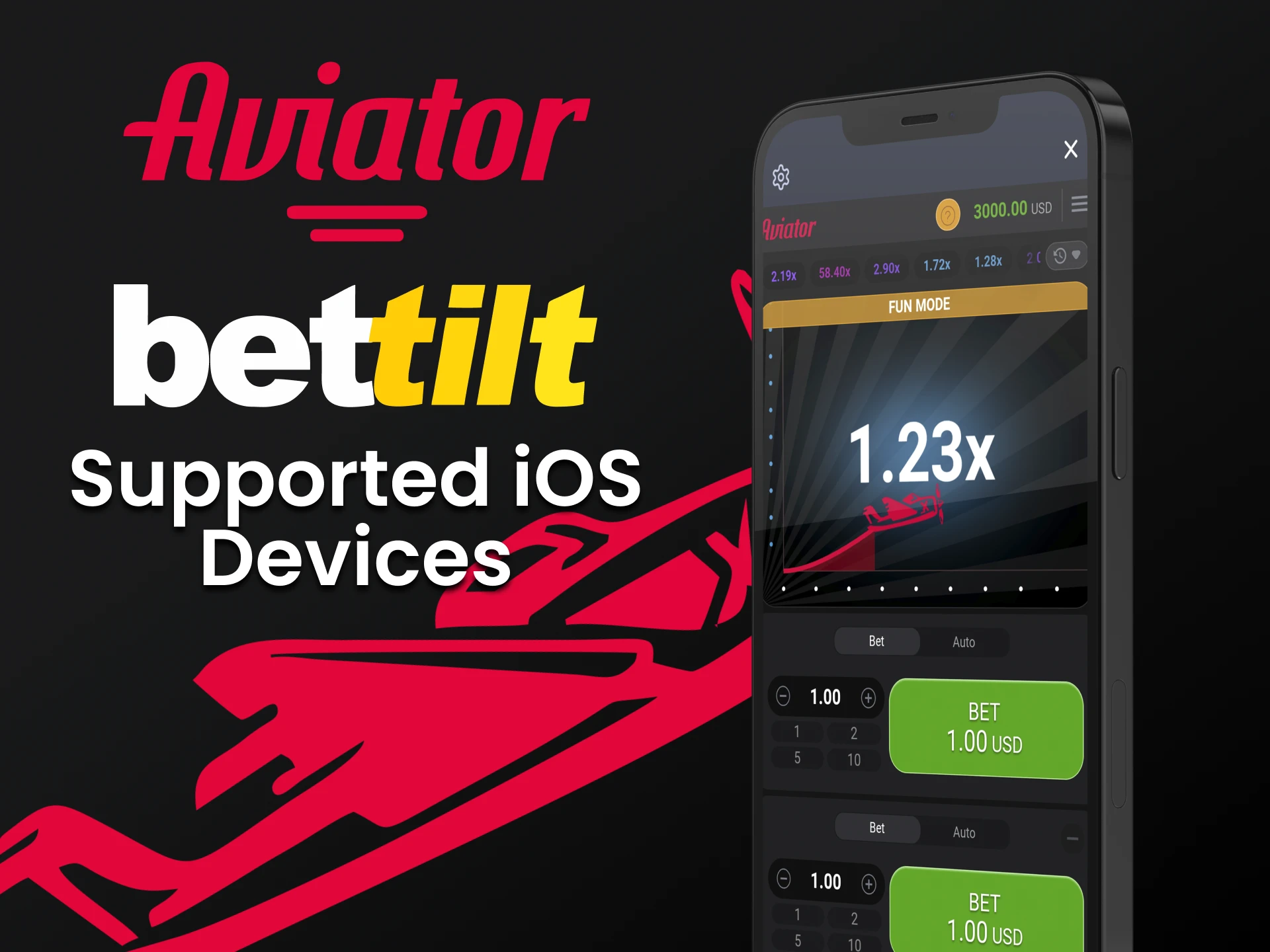 Use seu dispositivo iOS para jogar Aviator no Bettilt.