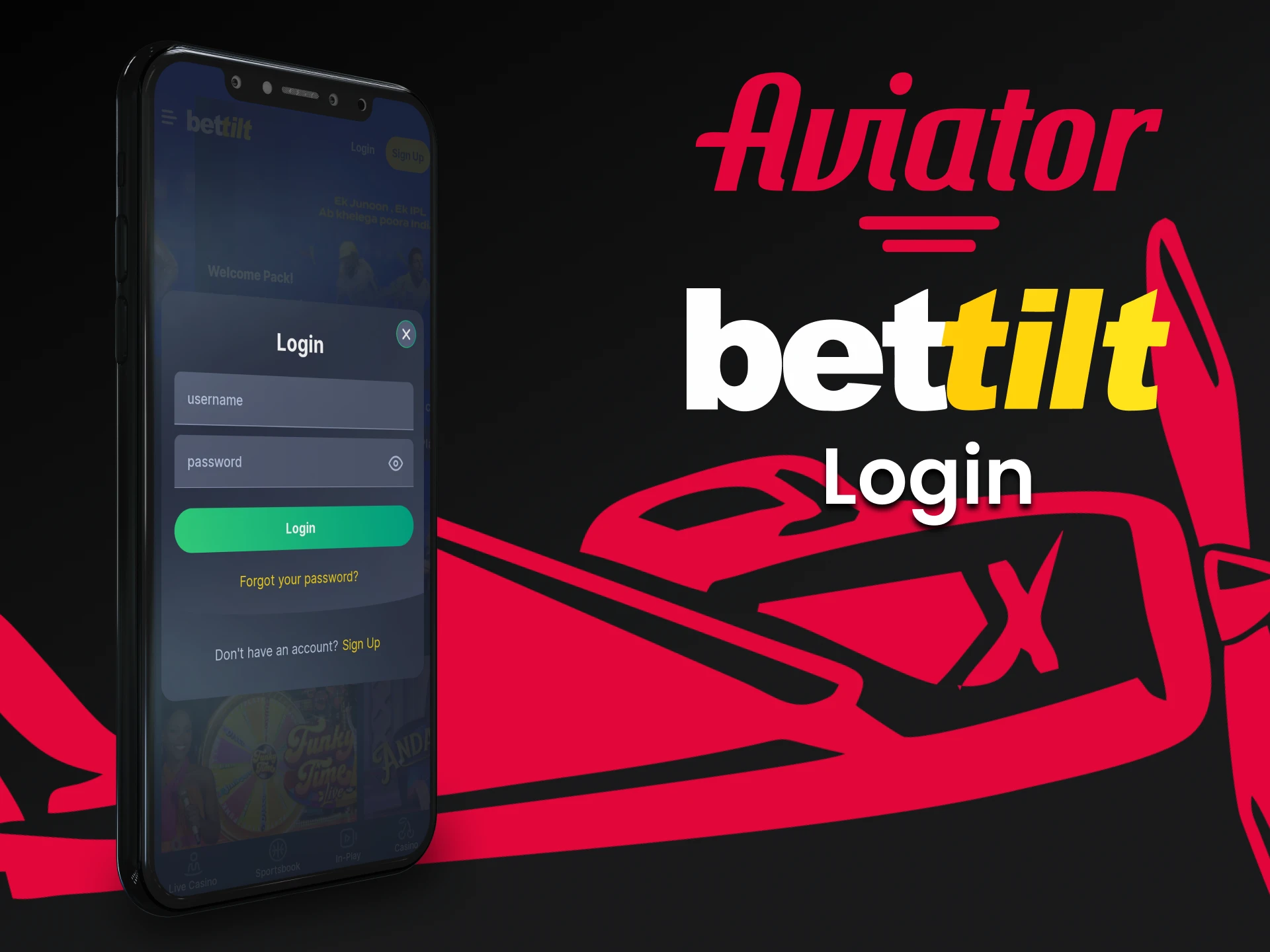 You can log into your personal account in the Bettilt app to play Aviator.