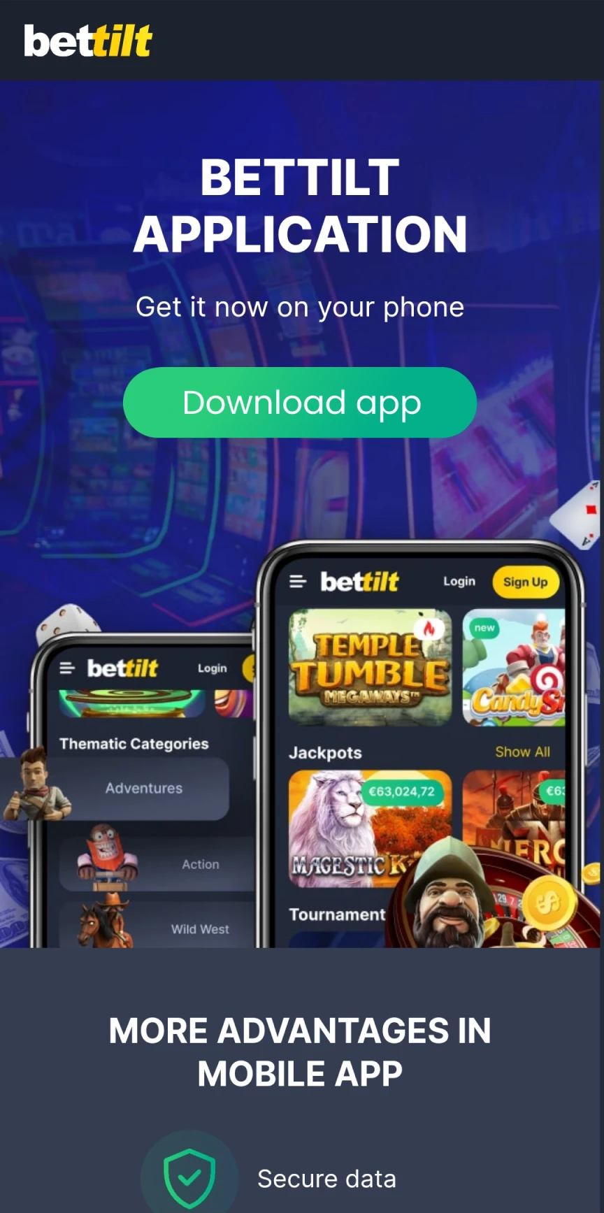 Você precisa começar a fazer o download do aplicativo Bettilt para iOS.