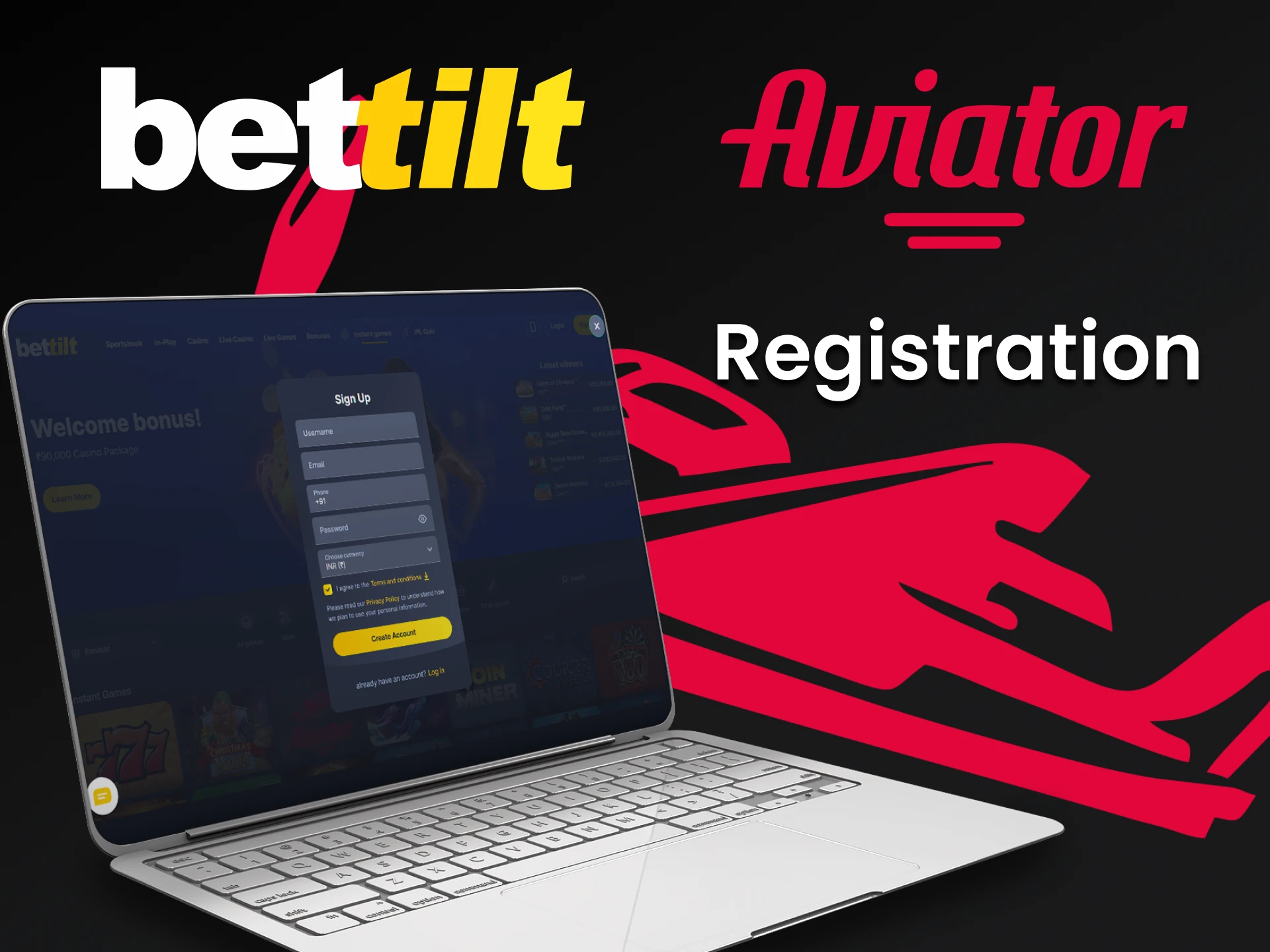 Passe pelo processo de registro no Bettilt para jogar Aviator.