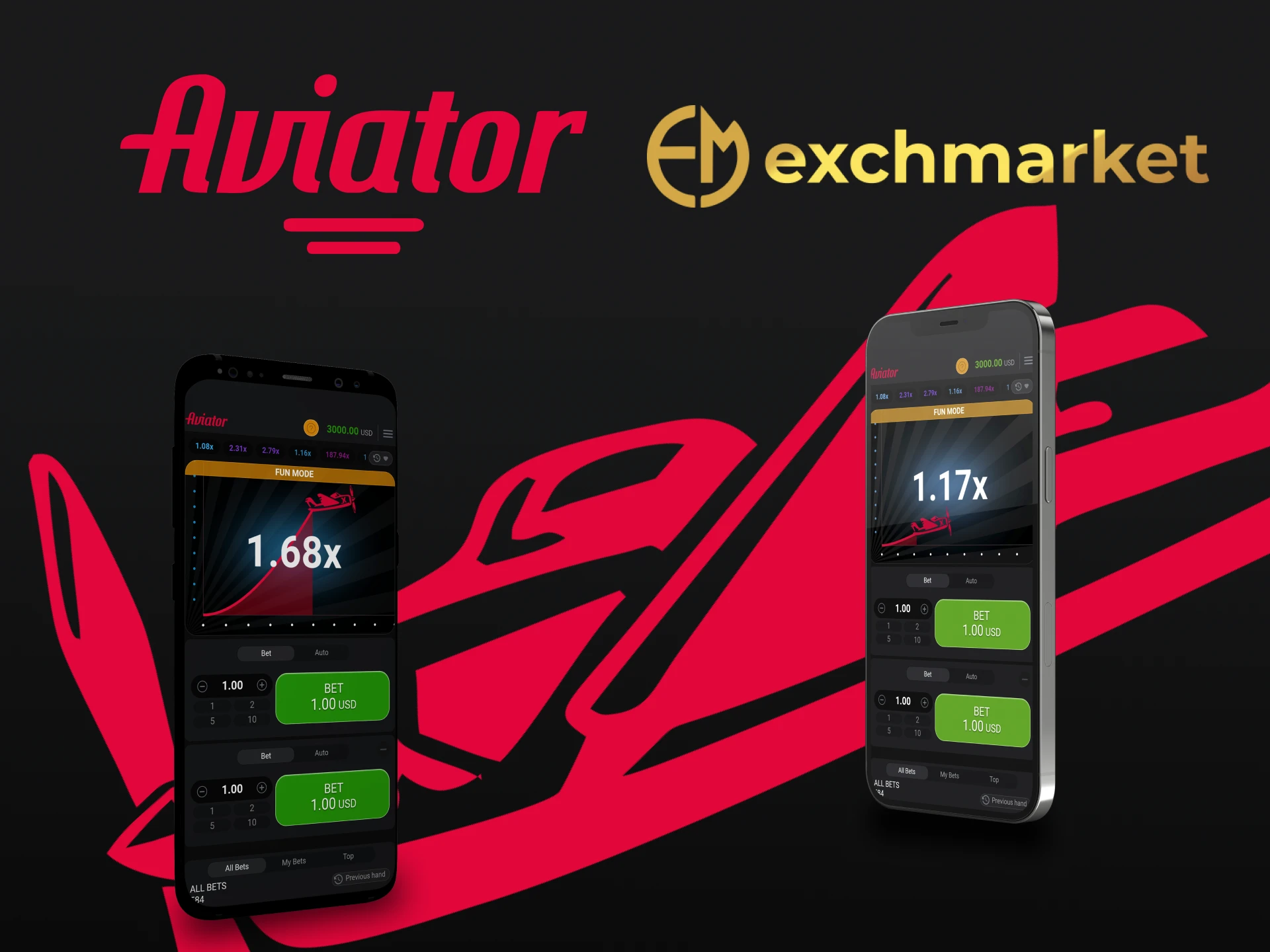 You can play Aviator through any device on Exchmarket.