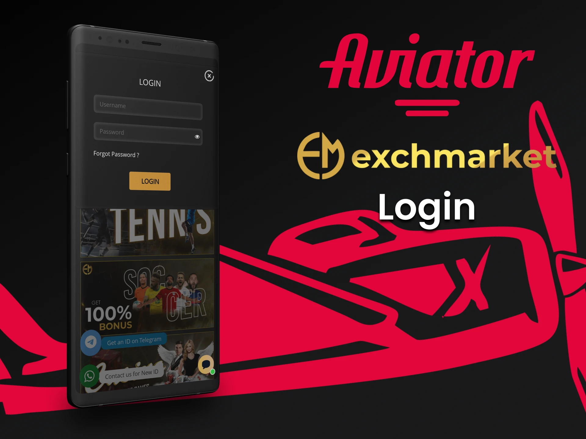 Login to your Exchmarket account to play Aviator.