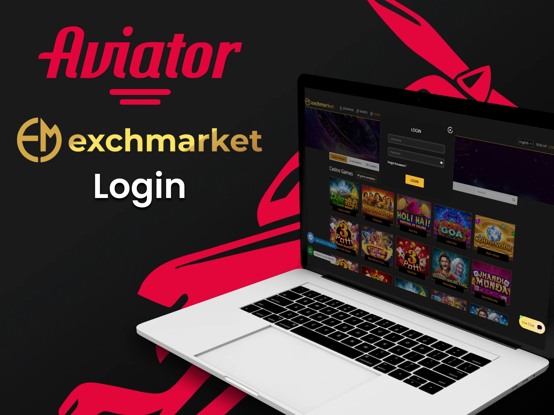 Login to your personal account to play Aviator on Exchmarket.