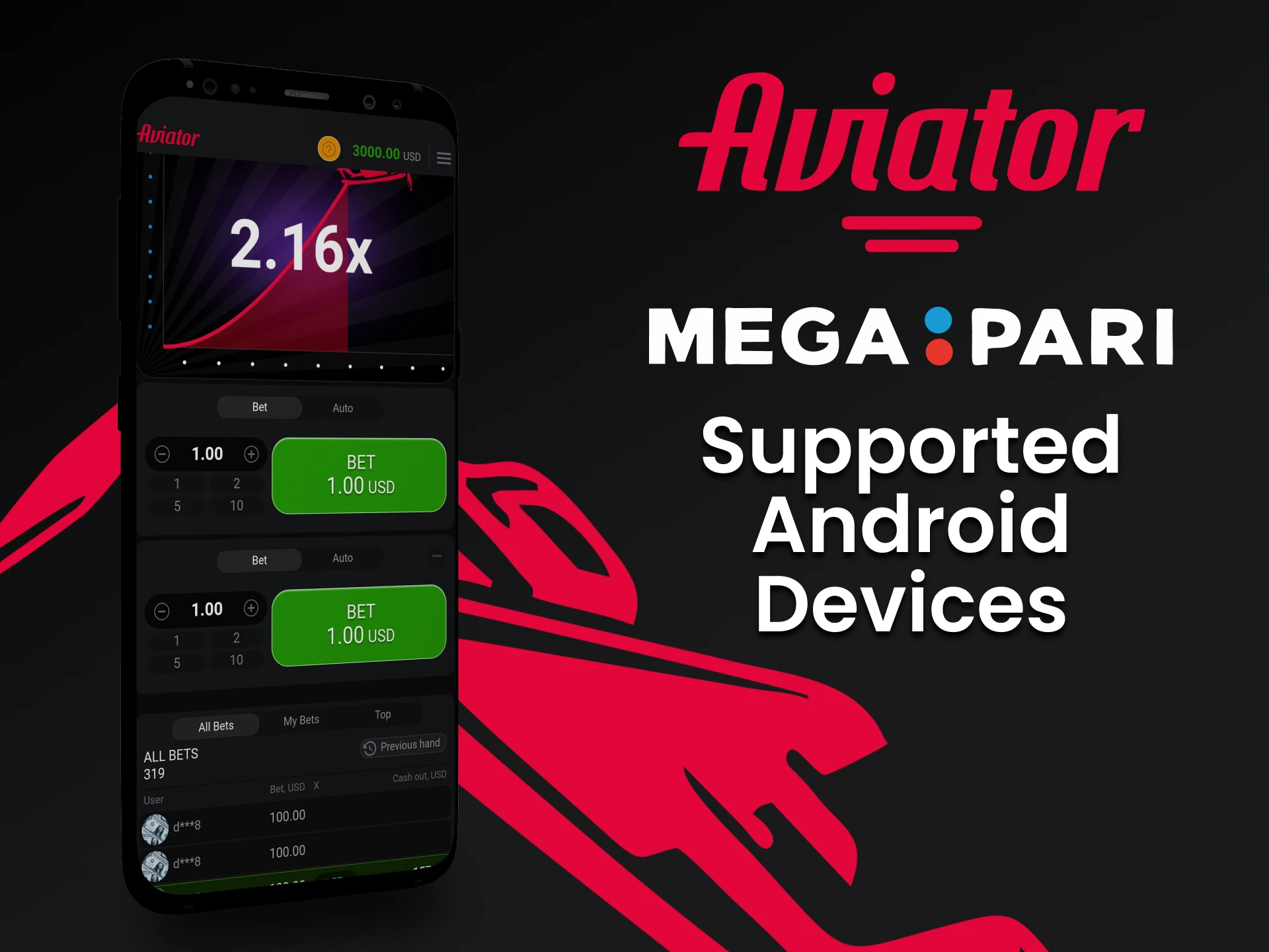To play Aviator, use the Megapari app for Android.