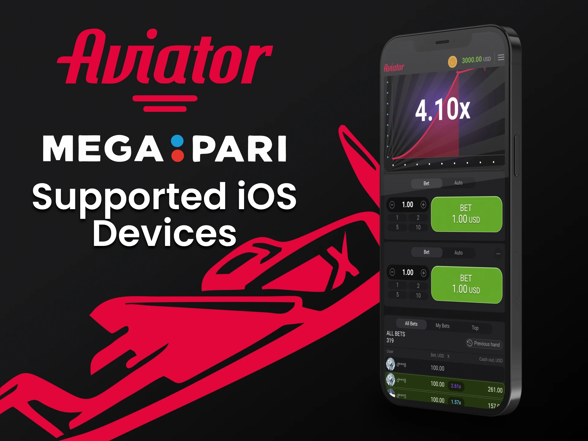 Para jogar Aviator, use o aplicativo Megapari para iOS.