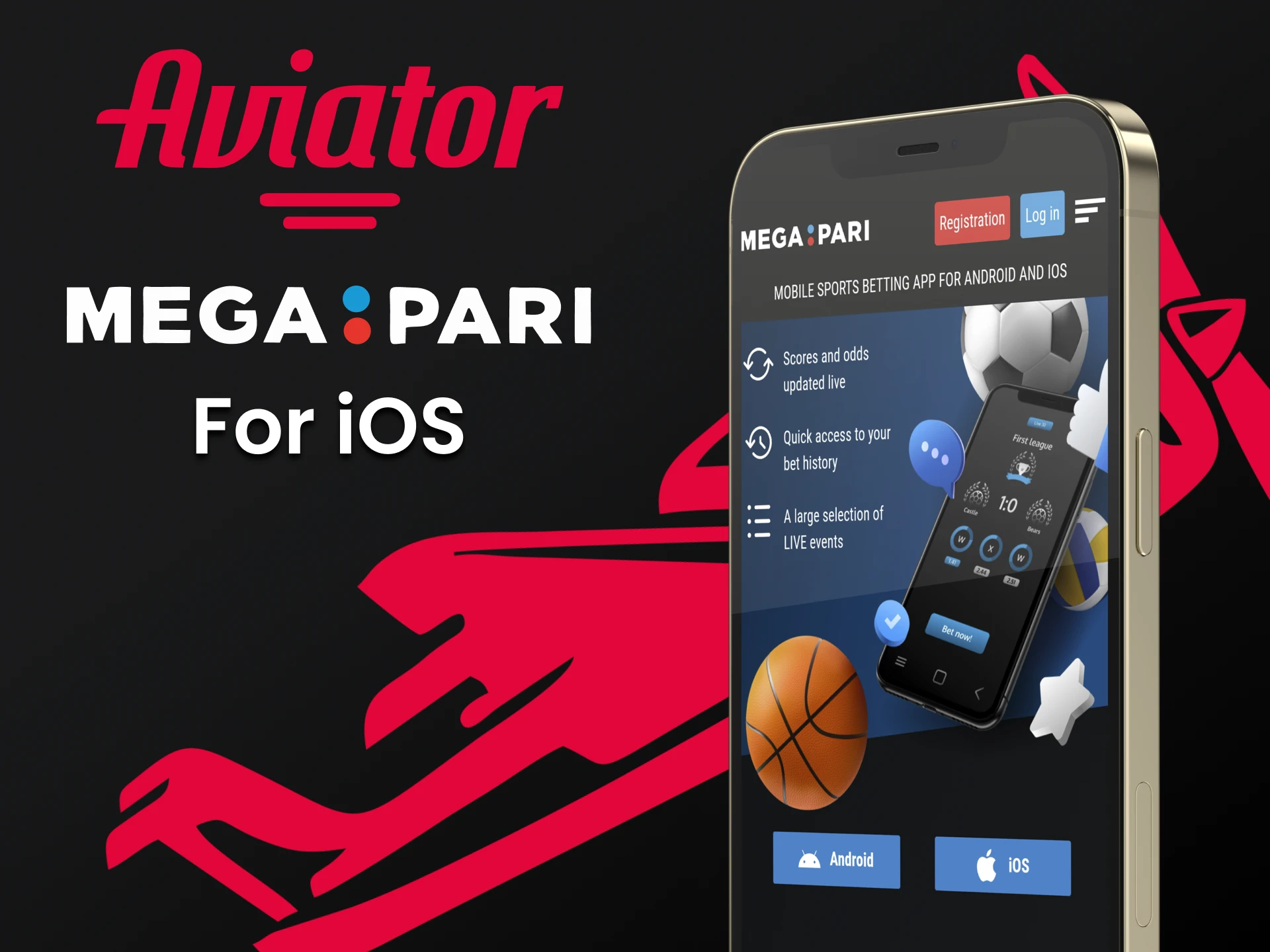 Download the Megapari app for iOS to play Aviator.