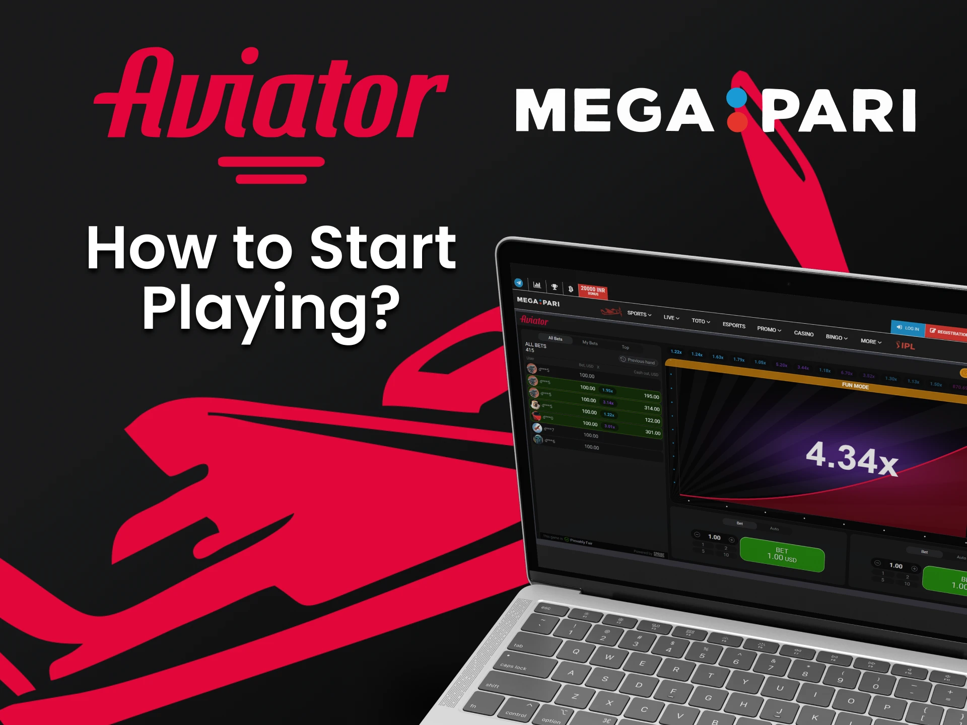 Go to the Megapari website to play Aviator.
