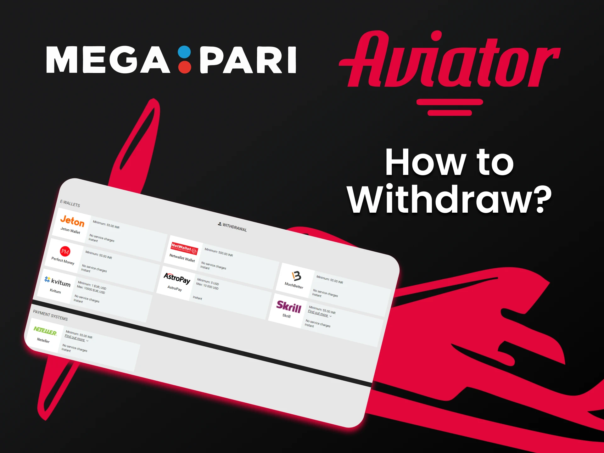 Choose a convenient way to withdraw funds from Megapari.