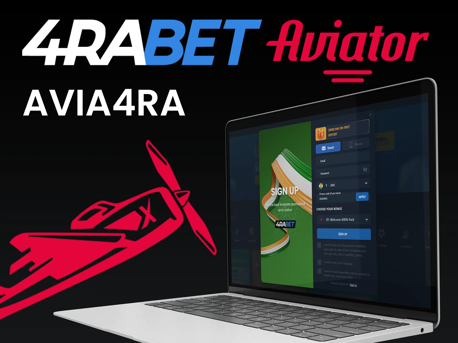 Use the promo code from 4rabet to play Aviator.