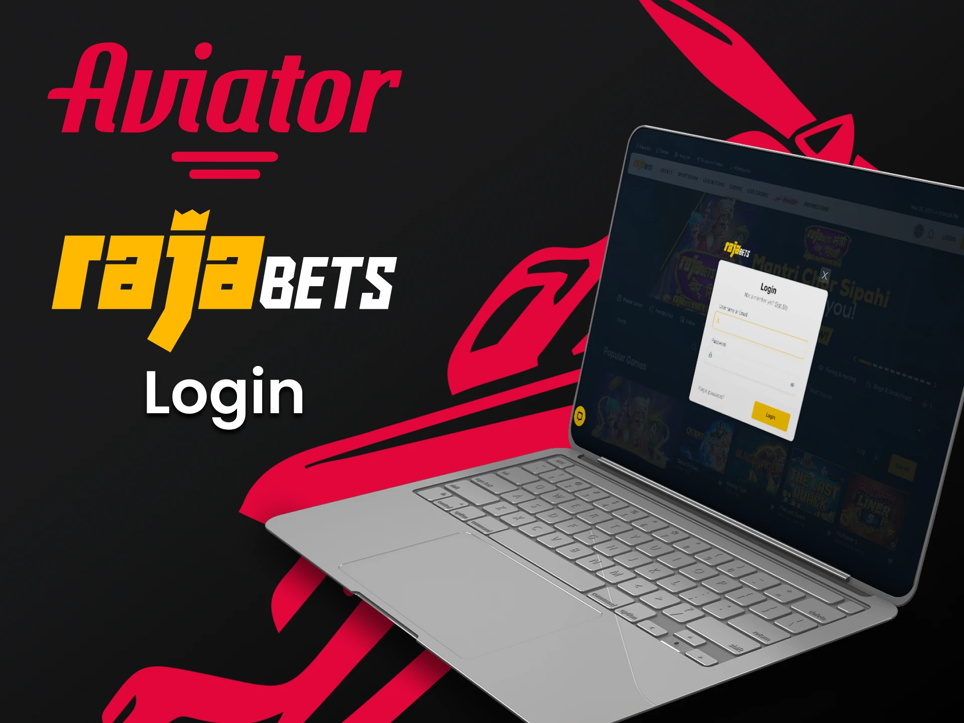 Sign in to your Rajabets Account and start playing Aviator.