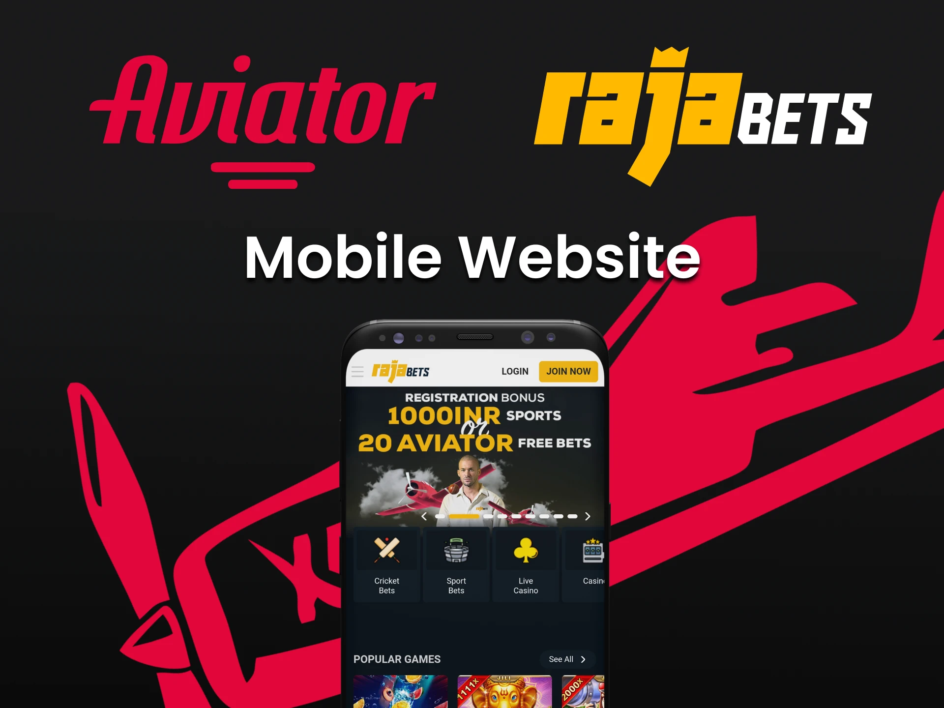 Use your smartphone to play Aviator by Rajabets.