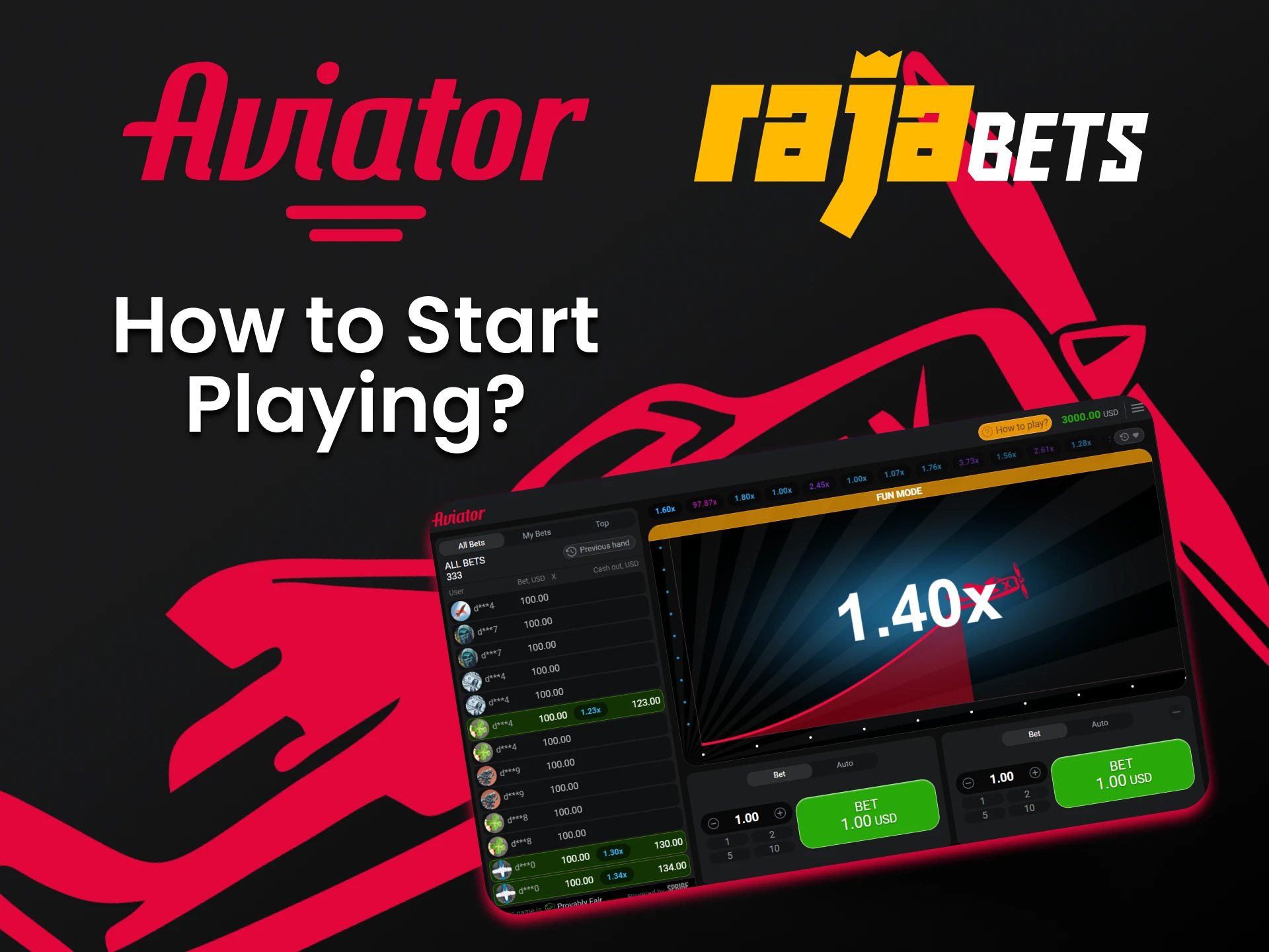 Choose the right section on Rajabets to play Aviator.