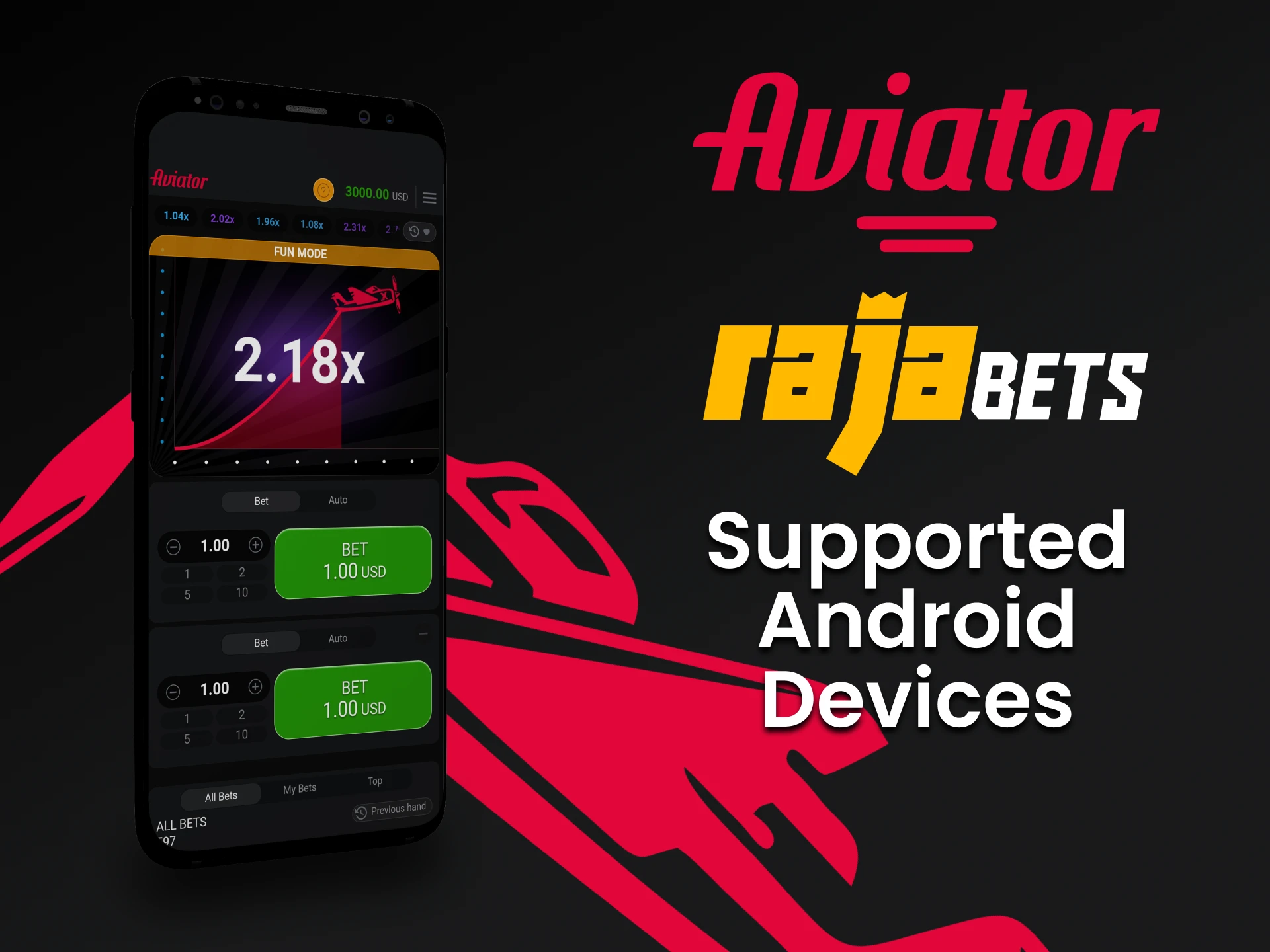 Use your android device to play Aviator by Rajabets.