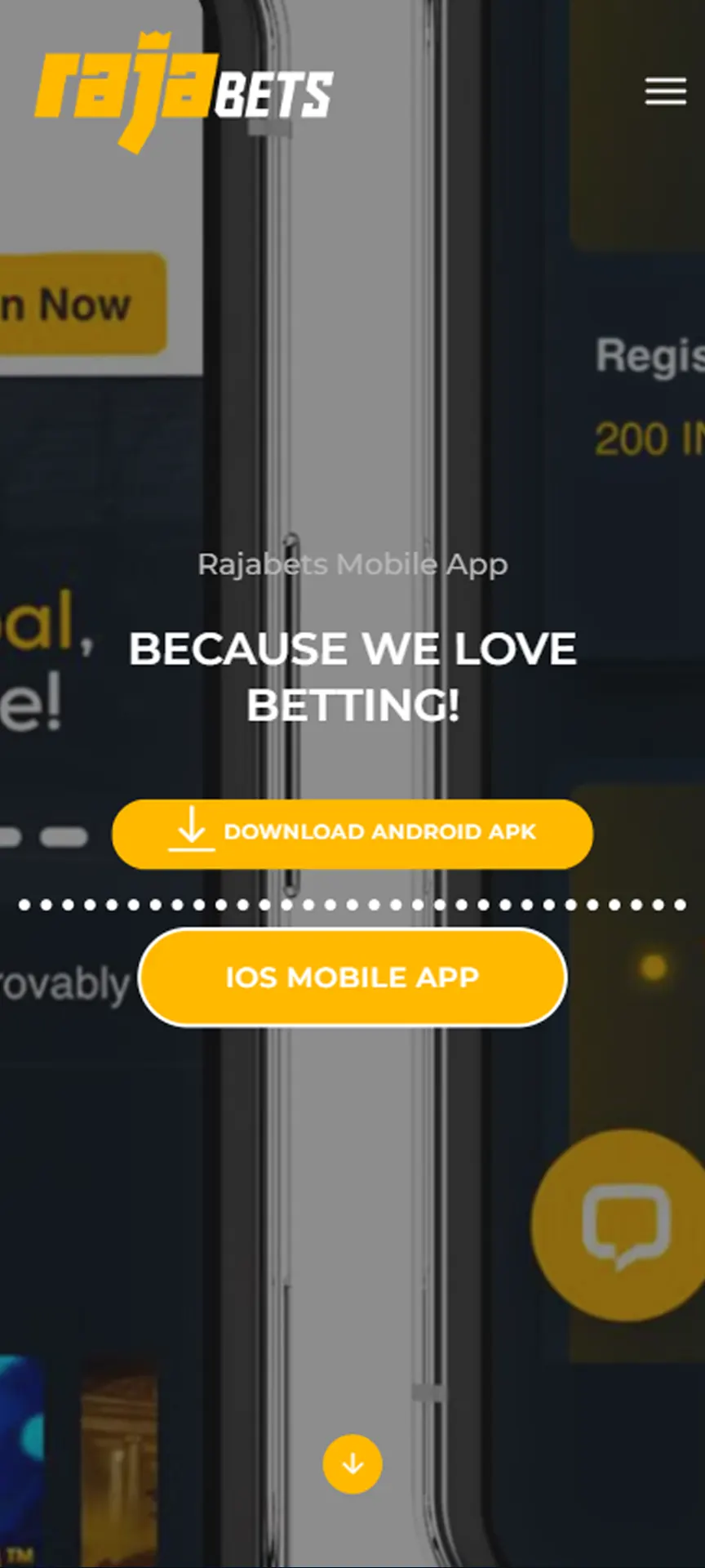 Start Rajabets iOS app downloading procedure.