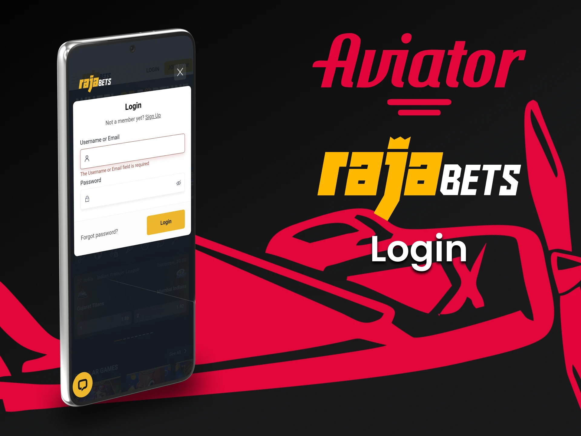 Log into your personal Rajabets account and start playing Aviator.
