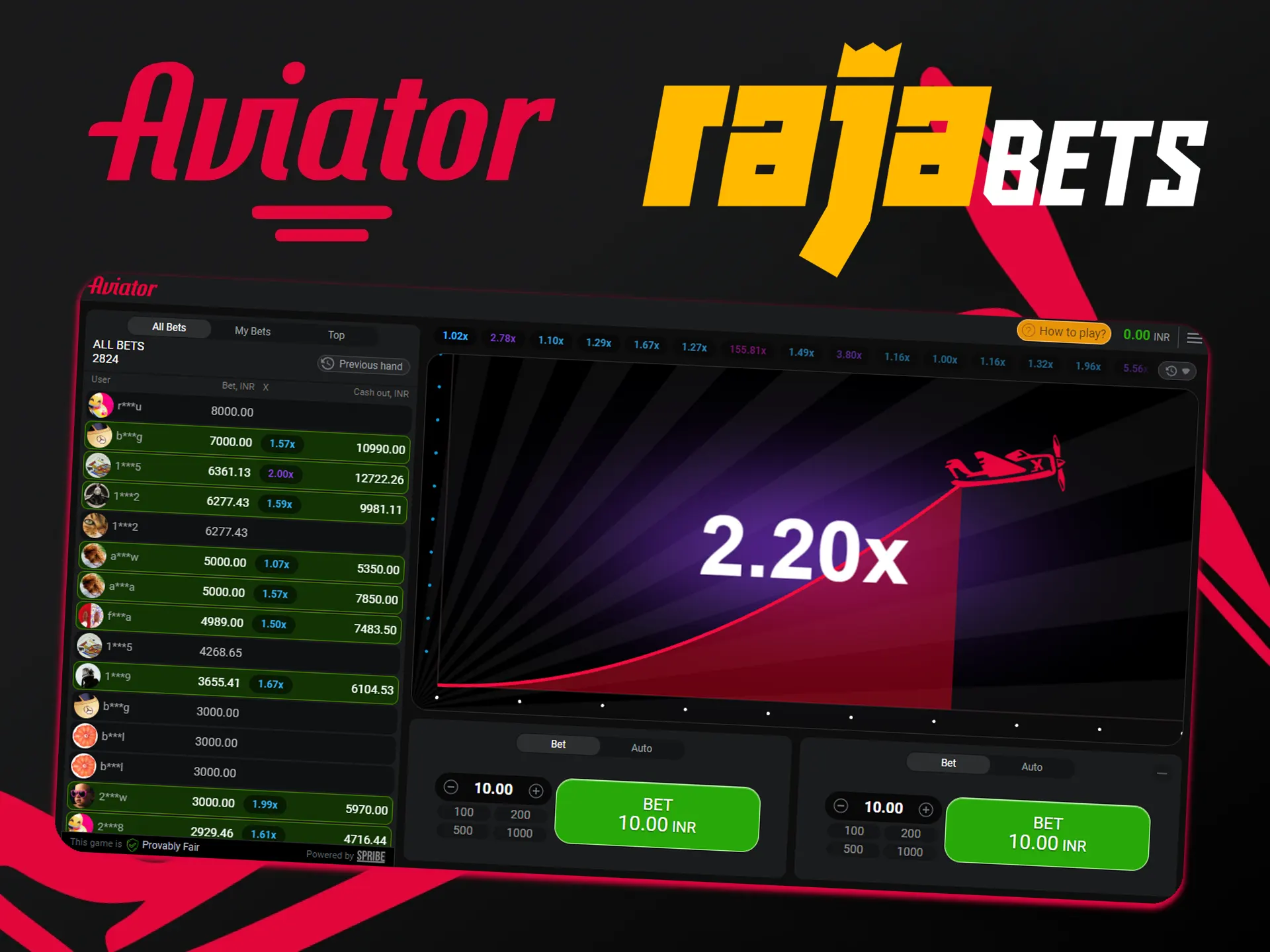 Win money by playing Aviator game at Rajabets.