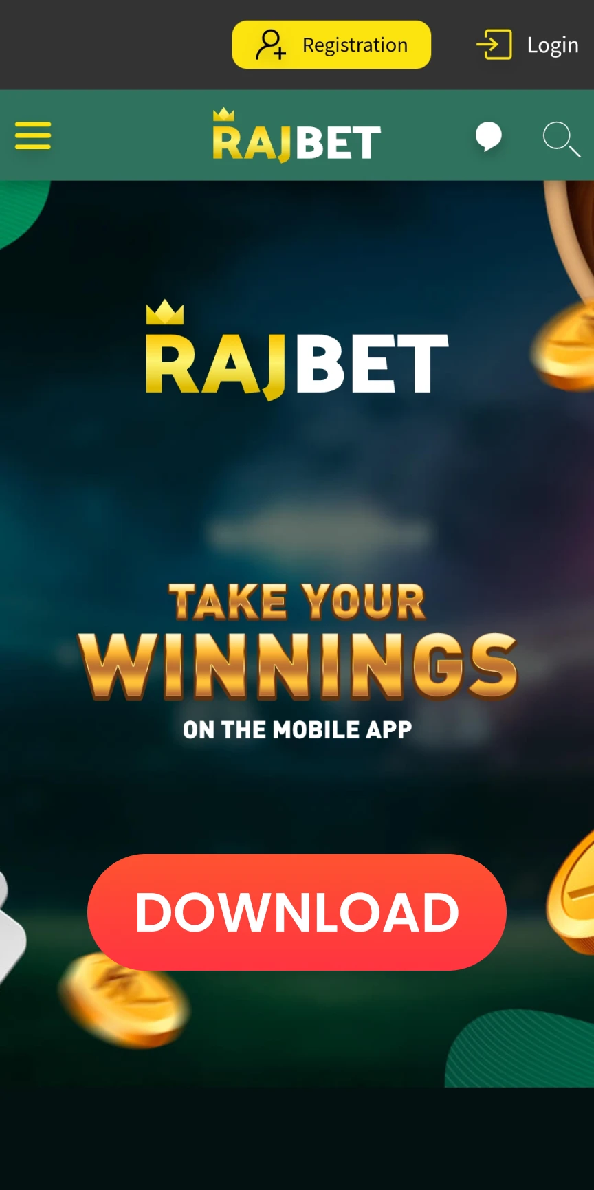 Você precisa começar a baixar o aplicativo Rajbet para iOS.