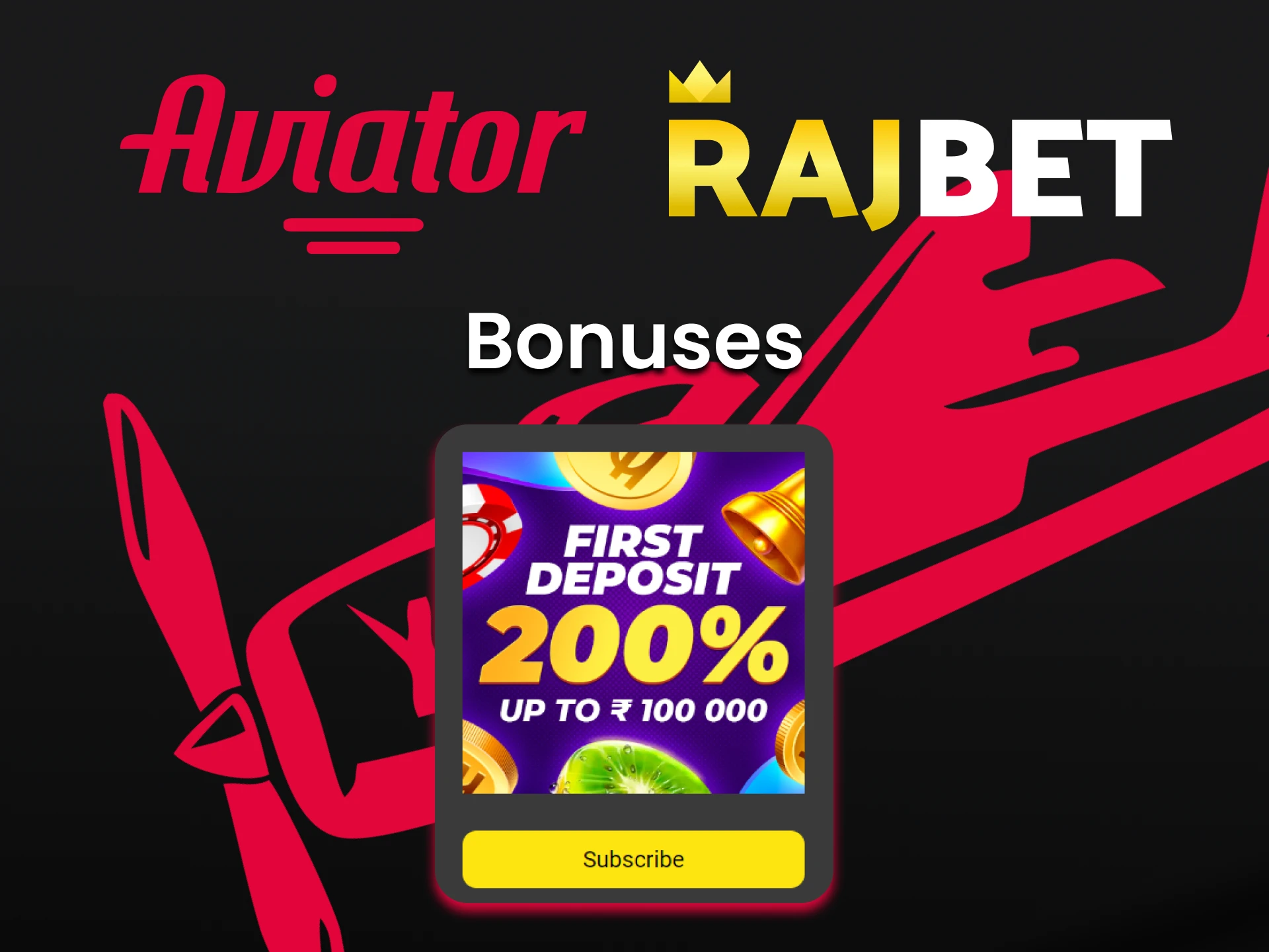 Get bonus from Rajbet for playing Aviator.