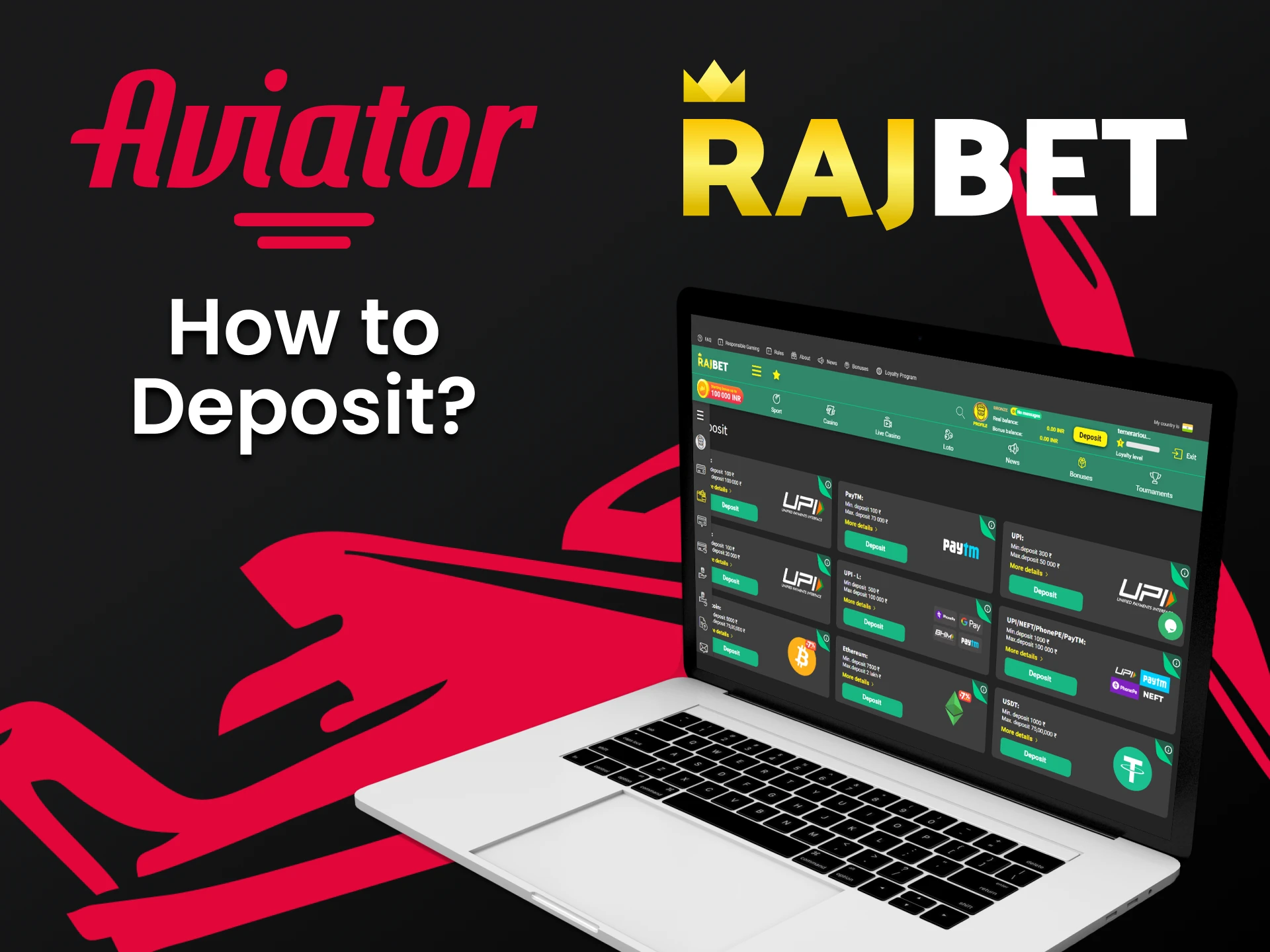 Replenish your deposit with a convenient way from Rajbet.