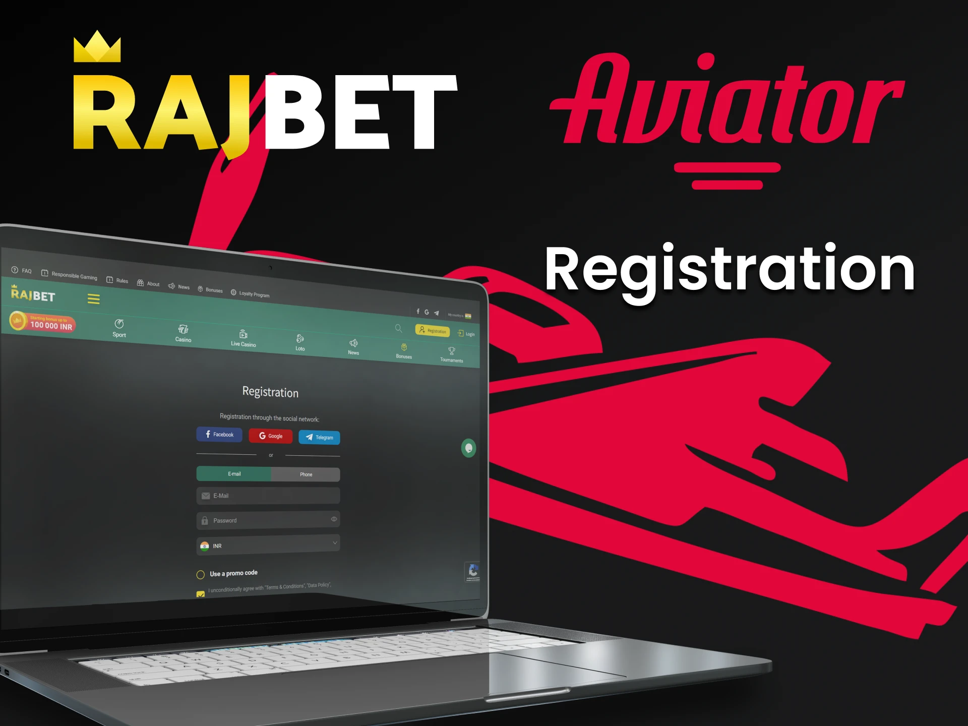 Register on Rajbet to play Aviator.