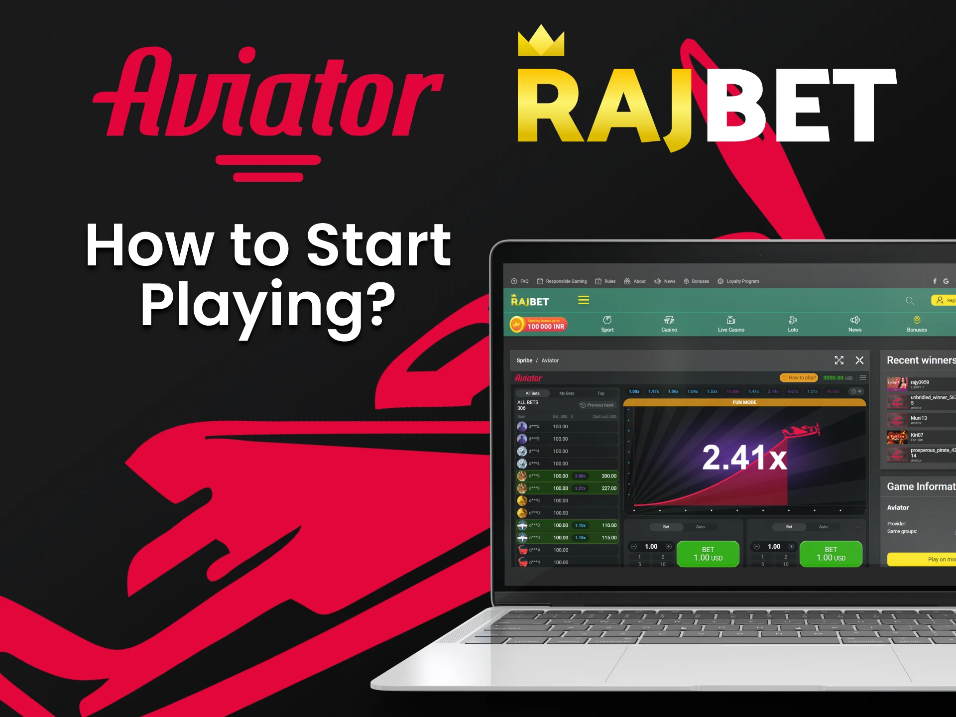 Find out how to start playing Aviator on Rajbet.