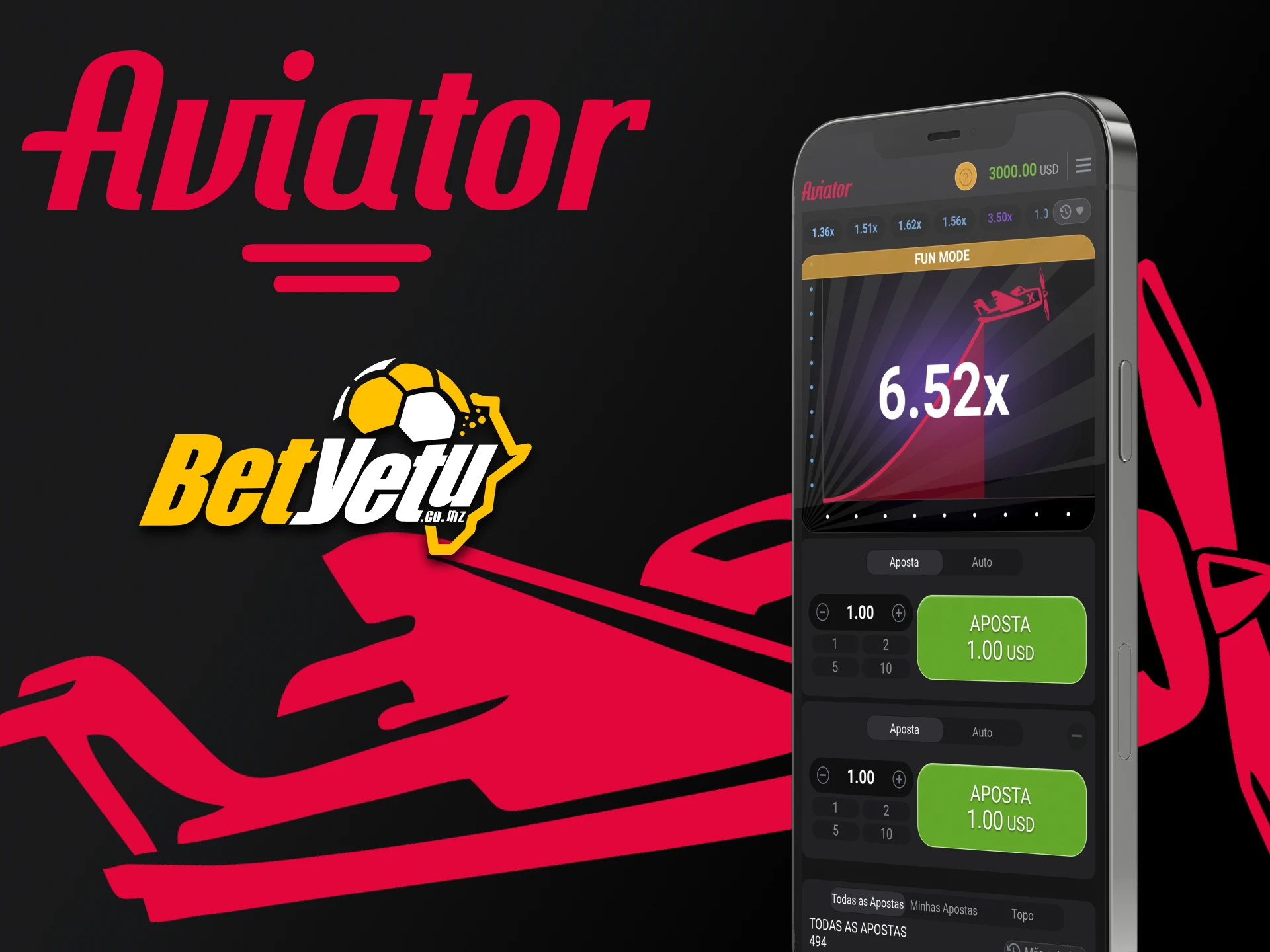 Jogue Aviator através do aplicativo Betyetu.