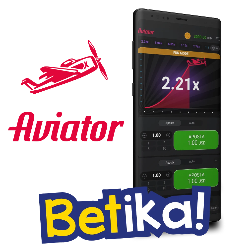 Jogue Aviator no aplicativo móvel Betika.