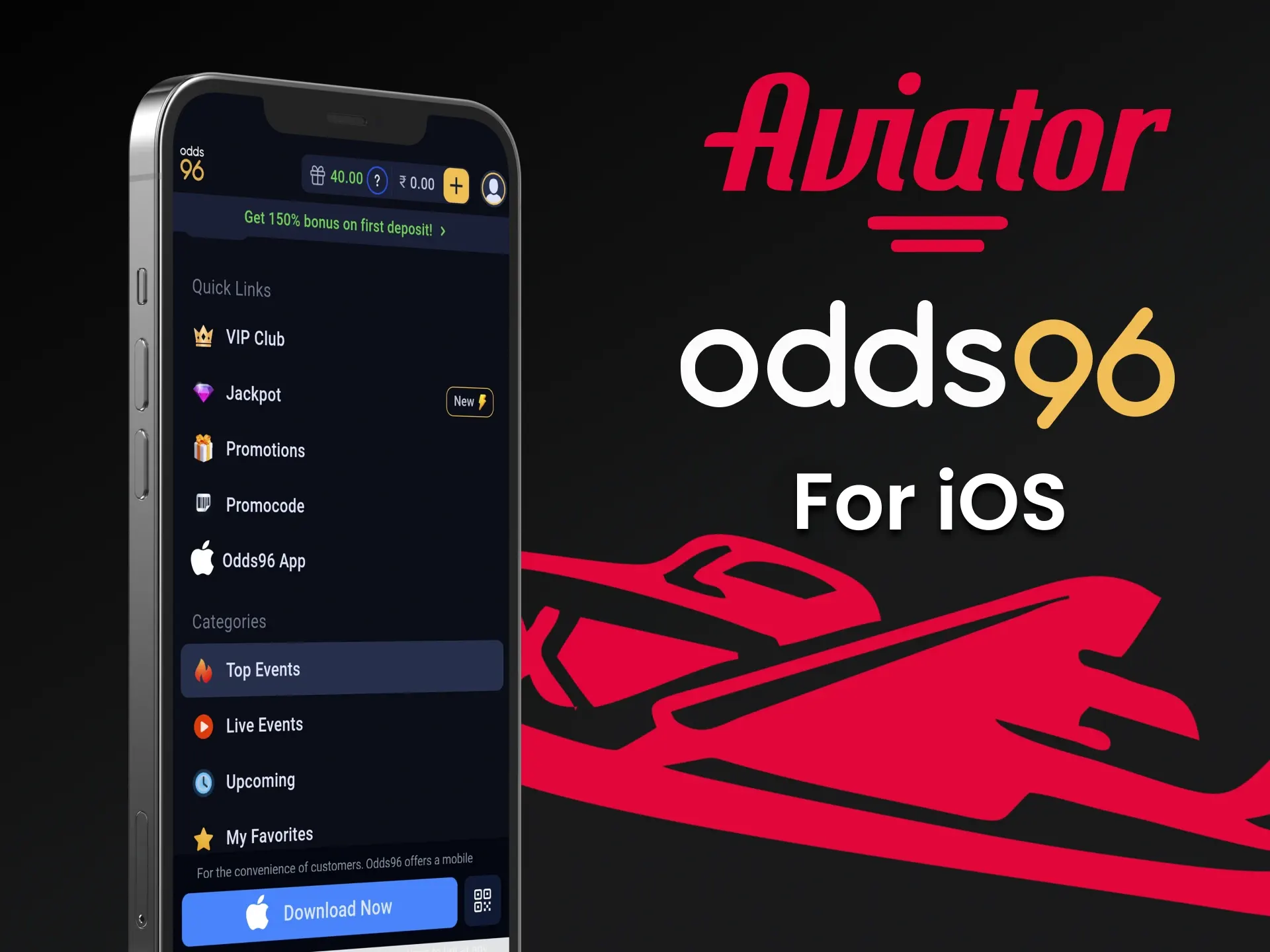To play Aviator, install the Odds96 application on your iOS device.