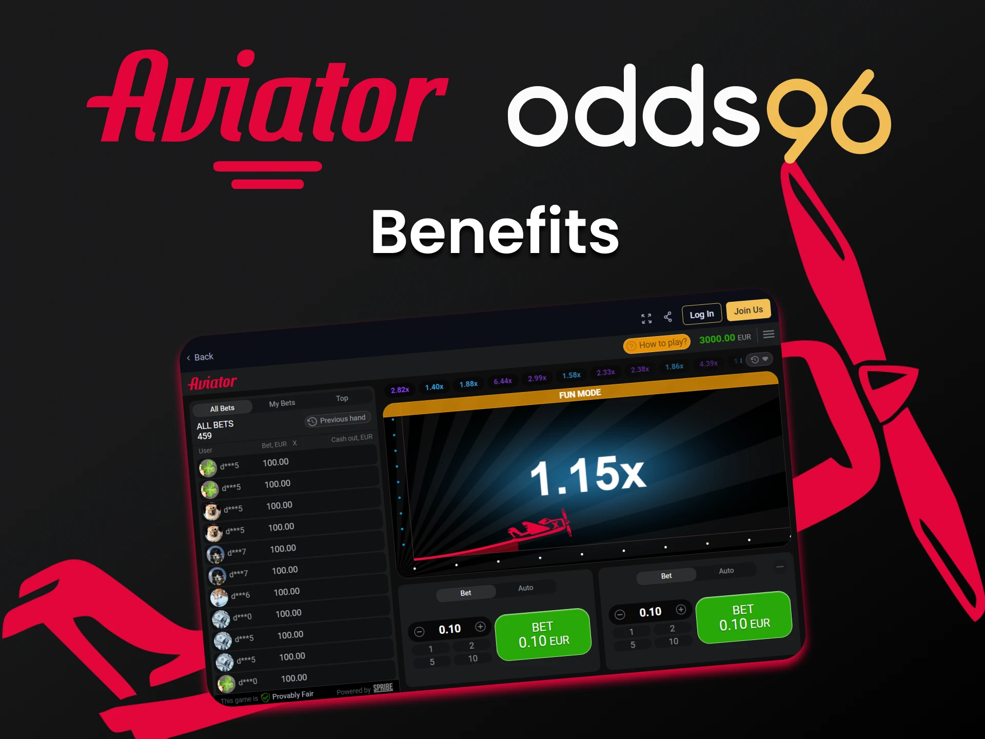 Find out why Odds96 is perfect for playing Aviator.
