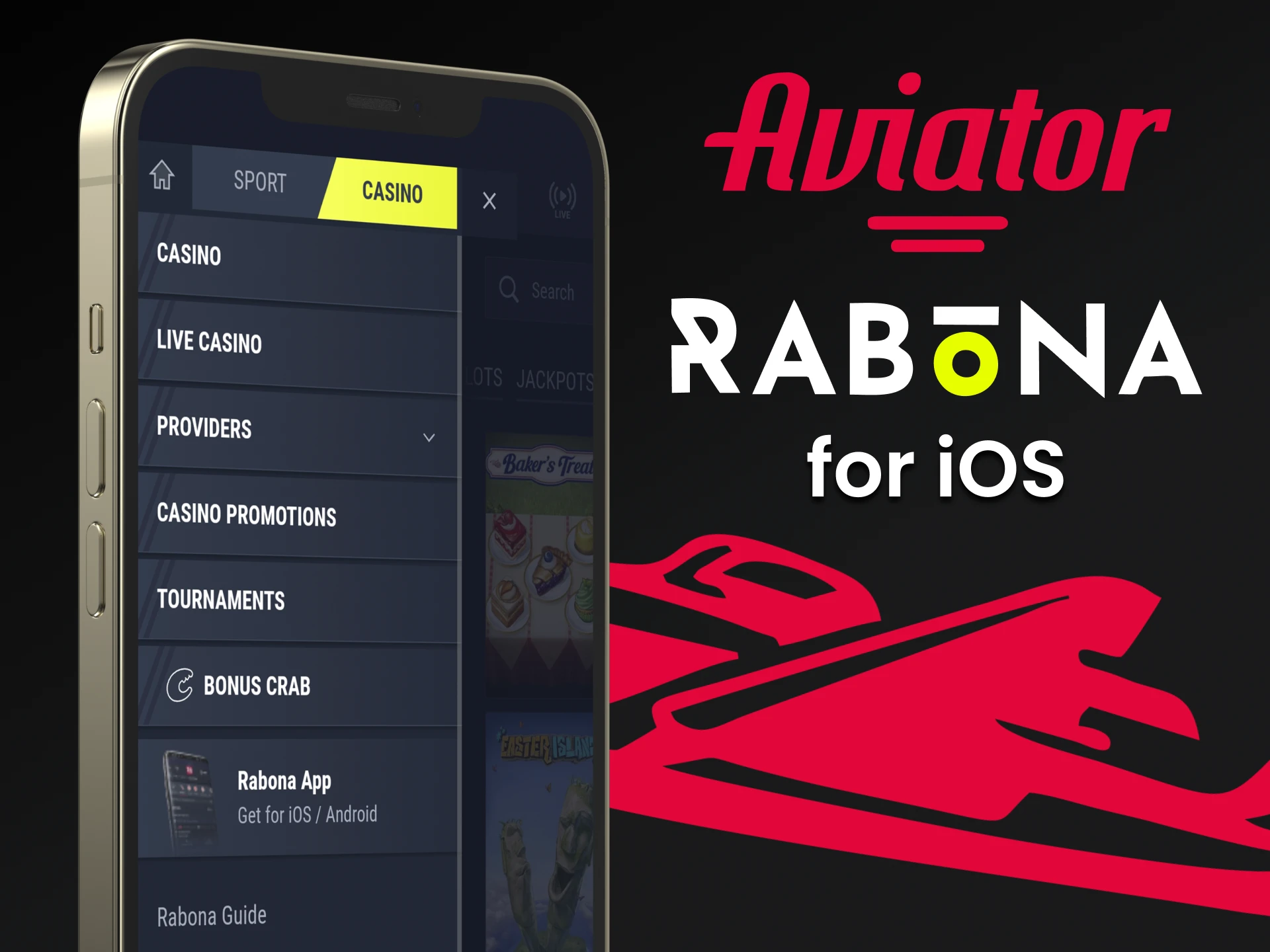 Download the Rabona app on your iOS device to play Aviator.