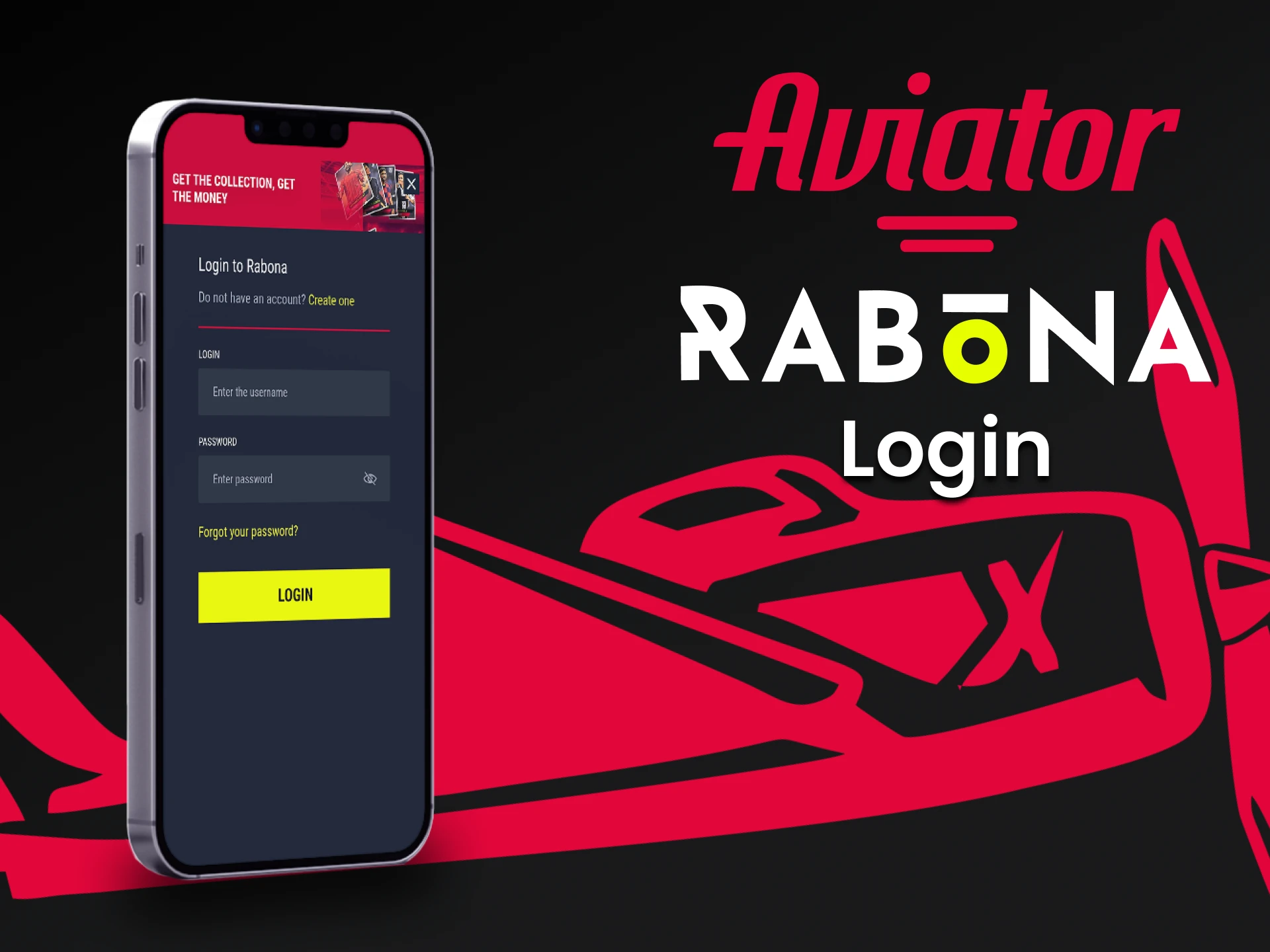 Faça login na sua conta por meio do aplicativo Rabona para jogar Aviator.