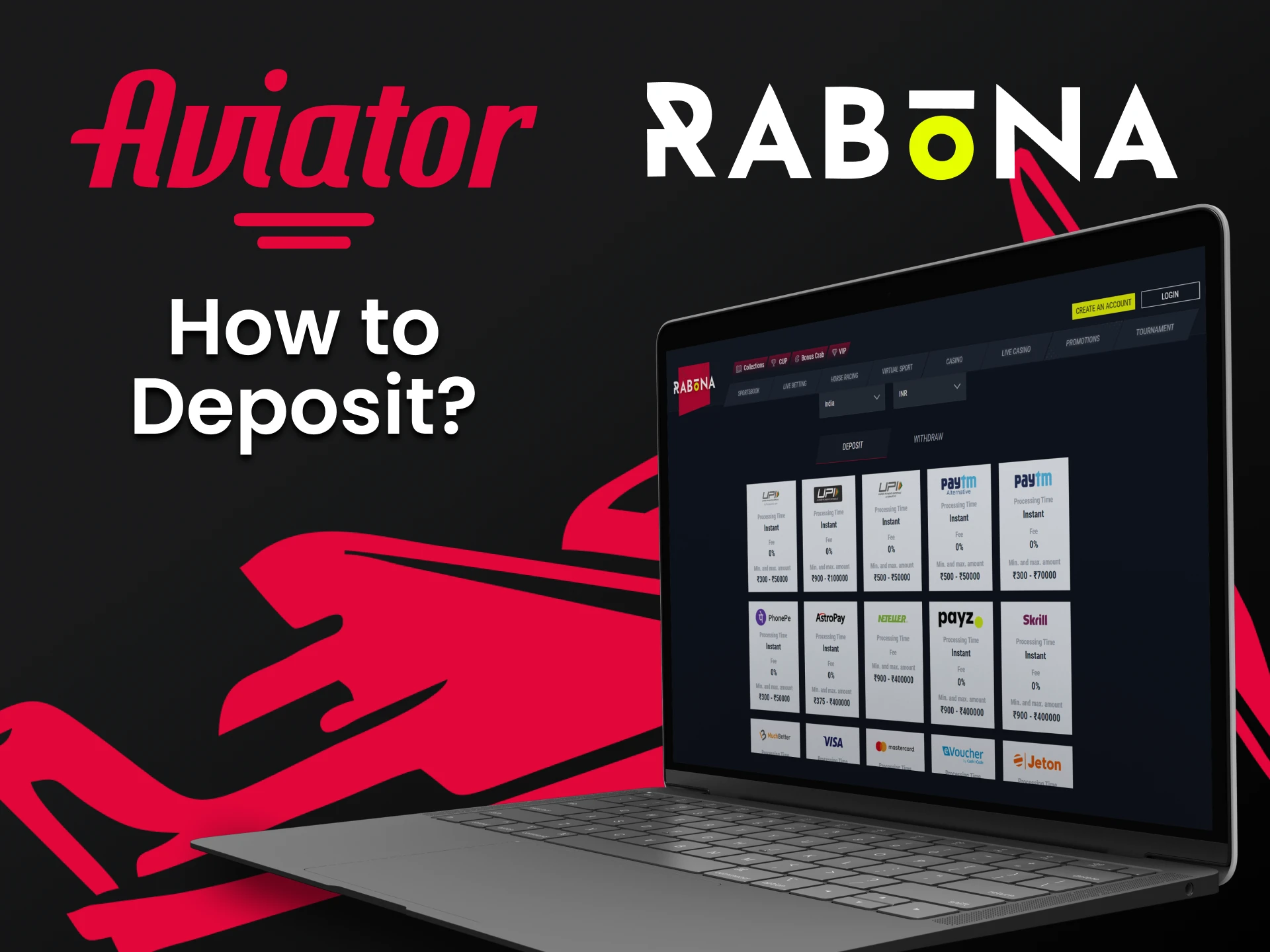 Choose a convenient way for make deposit at Rabona.