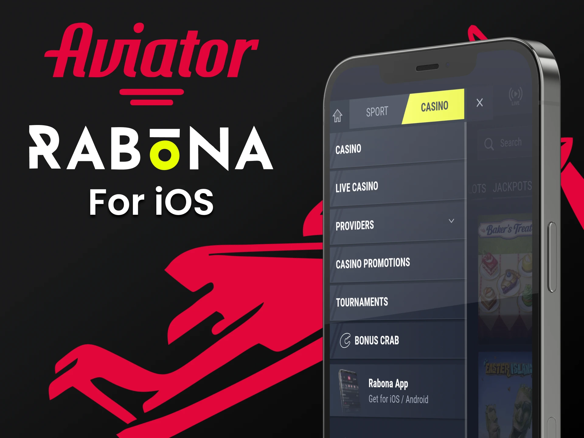 Download the Rabona iOS app for Aviator.