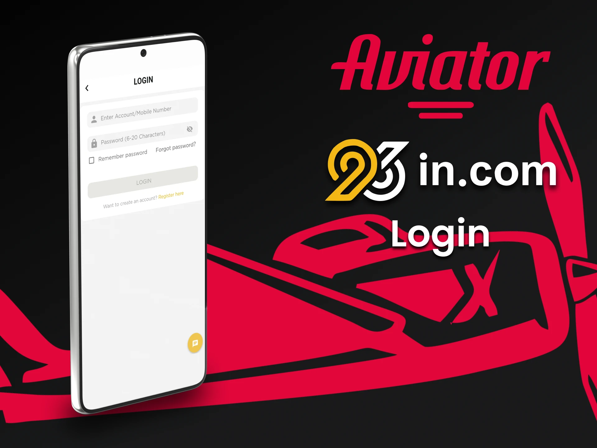 Log in to your personal account through the 96in app to play Aviator.