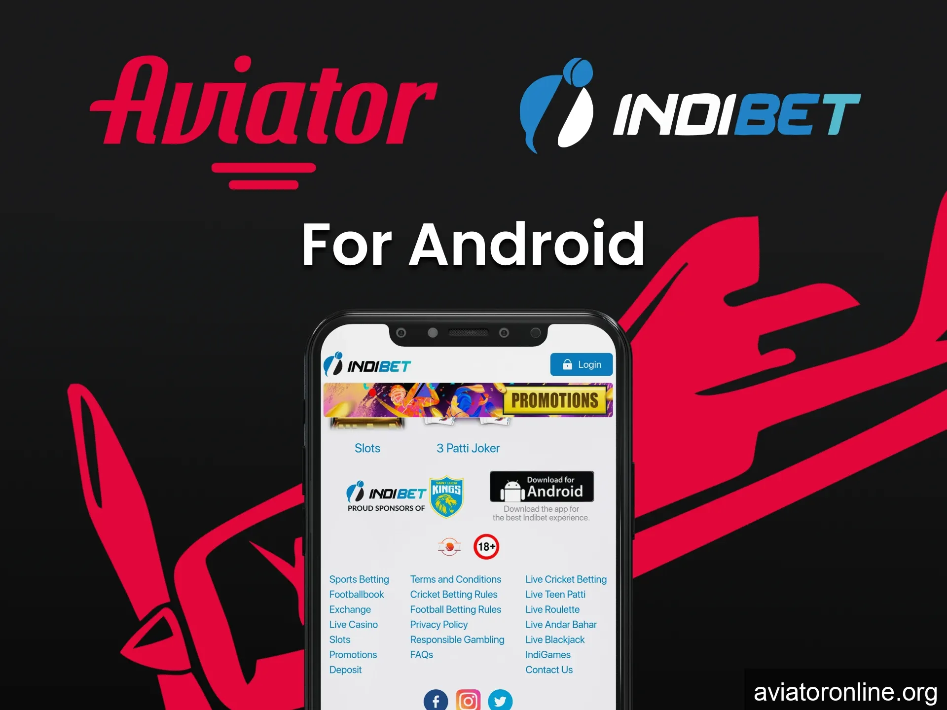 Download the Indibet Android app to play Aviator.