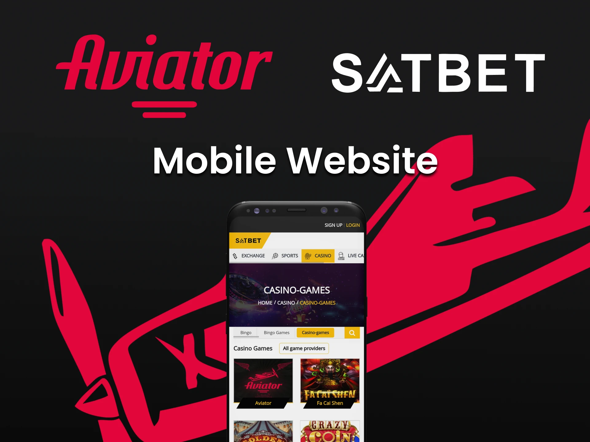 Visit the mobile version of the Satbet website to play Aviator.