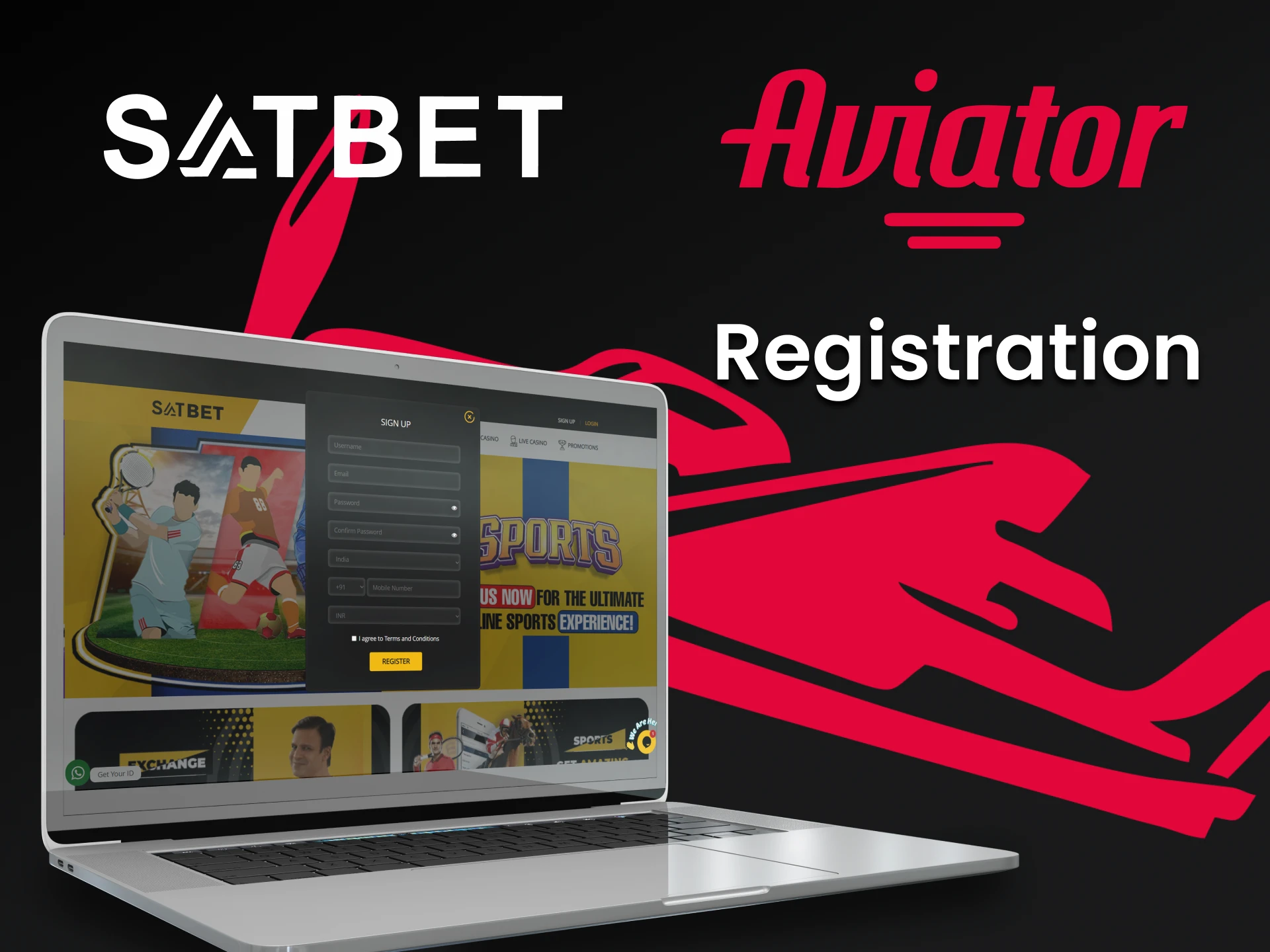 Go through the registration process on the Satbet website to play Aviator.
